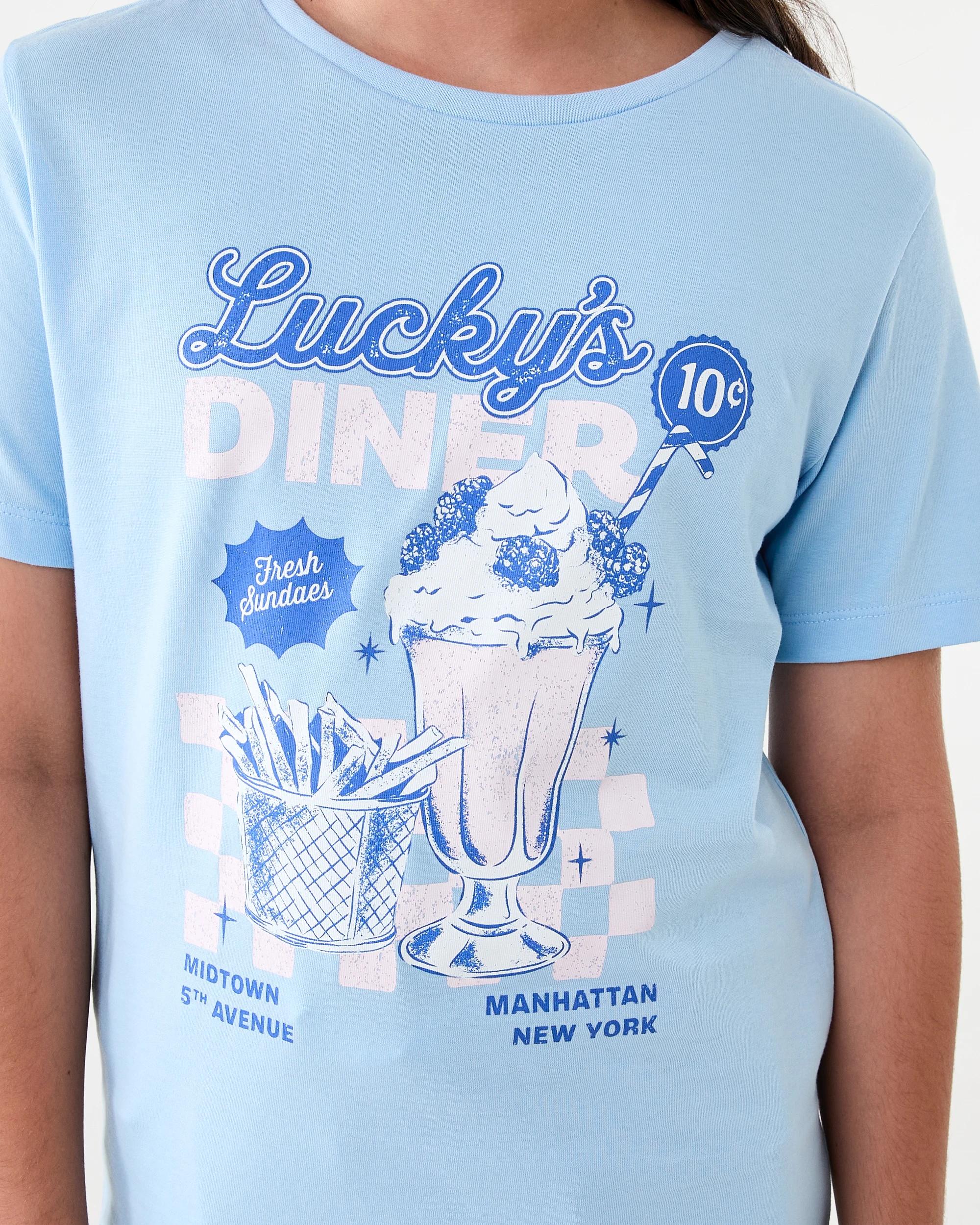 5 Short Sleeve Printed T-shirt Blue Food, 5 of 7