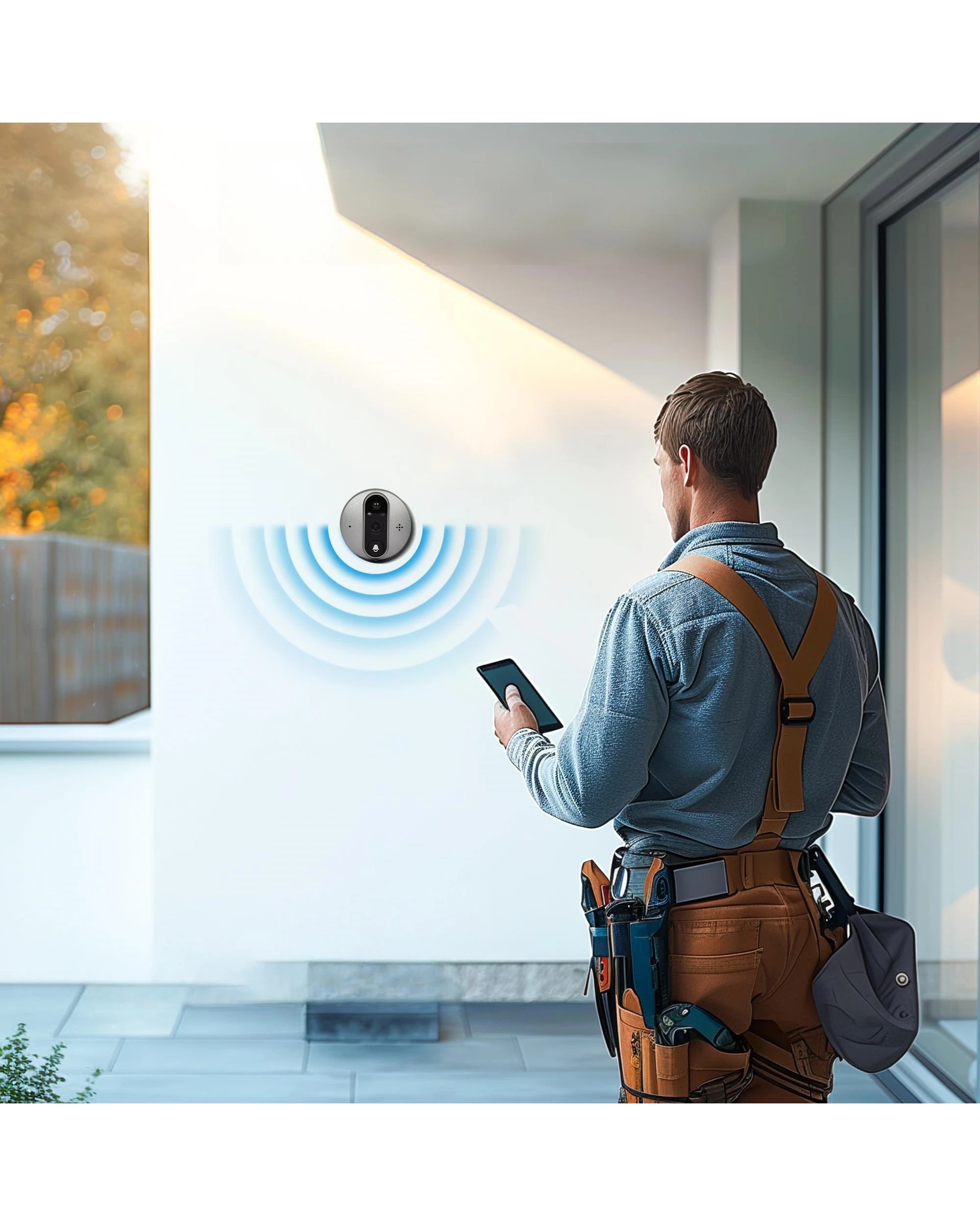 4 Advwin WiFi Video Peephole Doorbell Camera with 5.7 inch Wireless Screen - Silver, 4 of 8