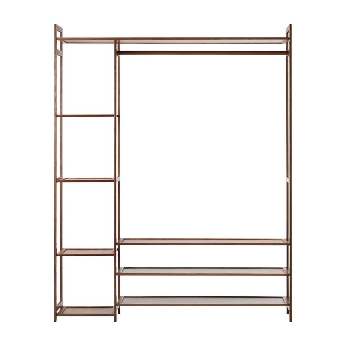 6 Oikiture Clothes Rack Open Wardrobe Garment Coat Hanging Rail Bamboo 8 Shelves
 - Natural, 6 of 10