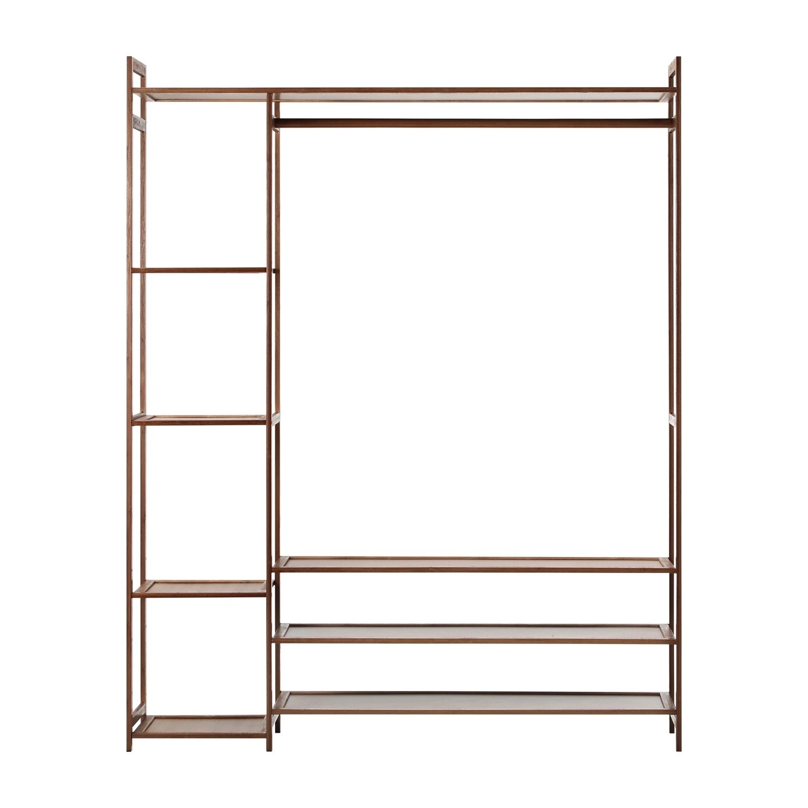6 Oikiture Clothes Rack Open Wardrobe Garment Coat Hanging Rail Bamboo 8 Shelves
 - Natural, 6 of 10