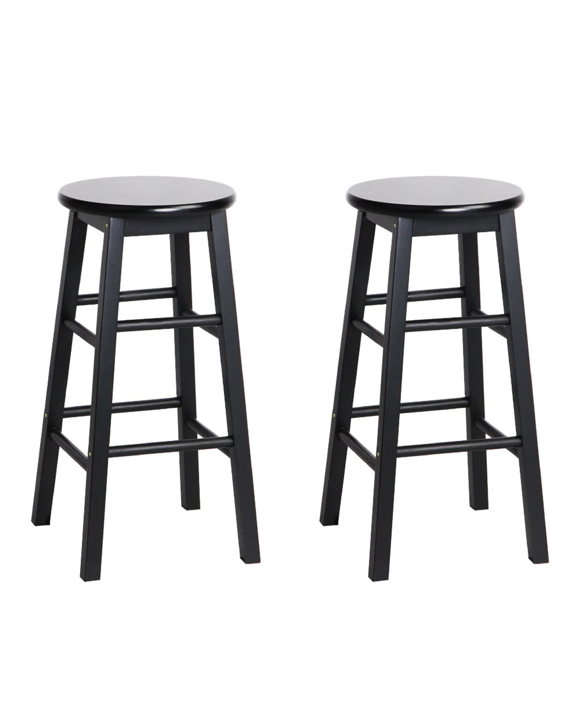 1 Artiss 2x Bar Stools Round Chairs
 - Black, 1 of 3