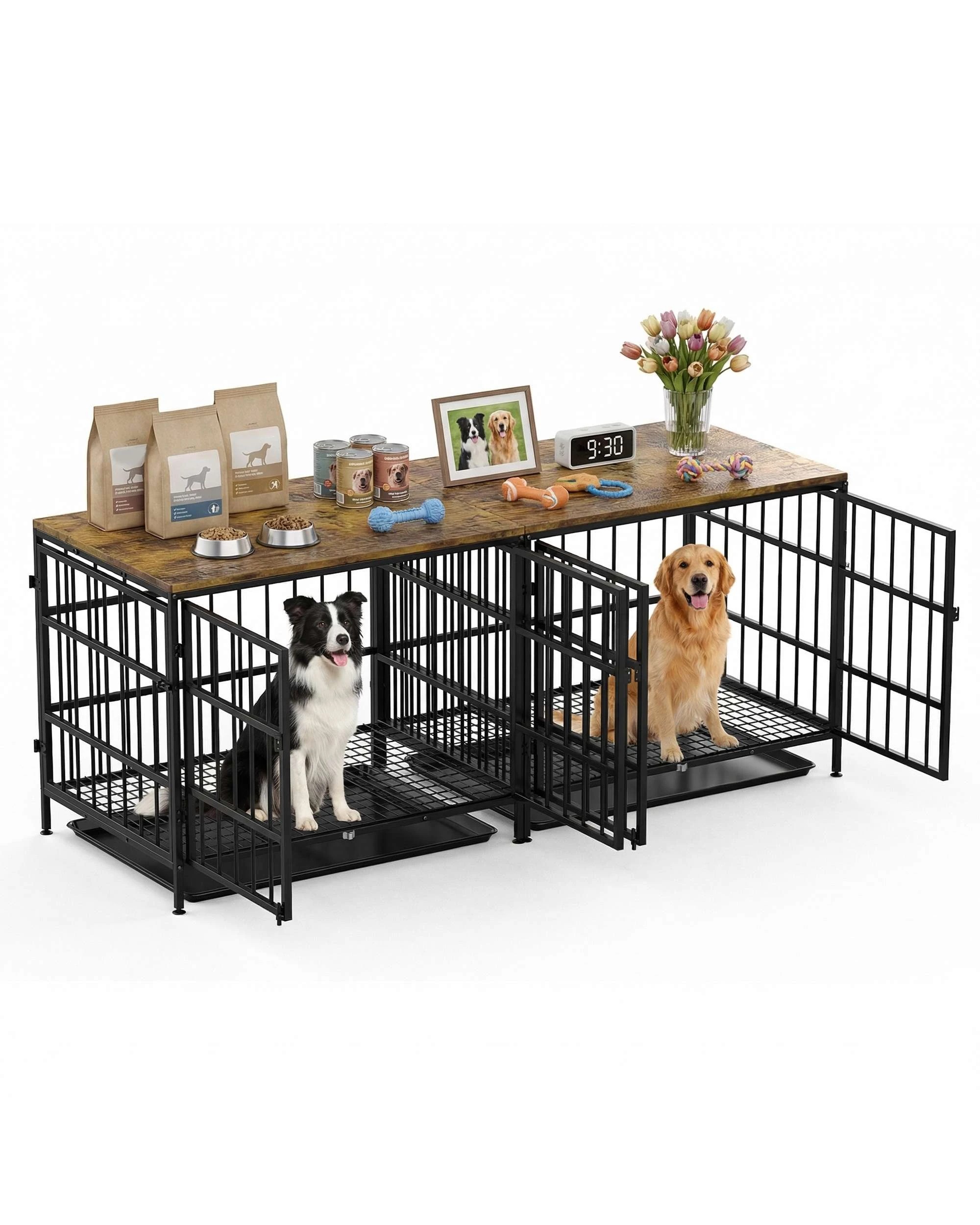 1 Advwin Dog Crate Furniture Heavy Duty Dog Cage TV Stand, 1 of 9