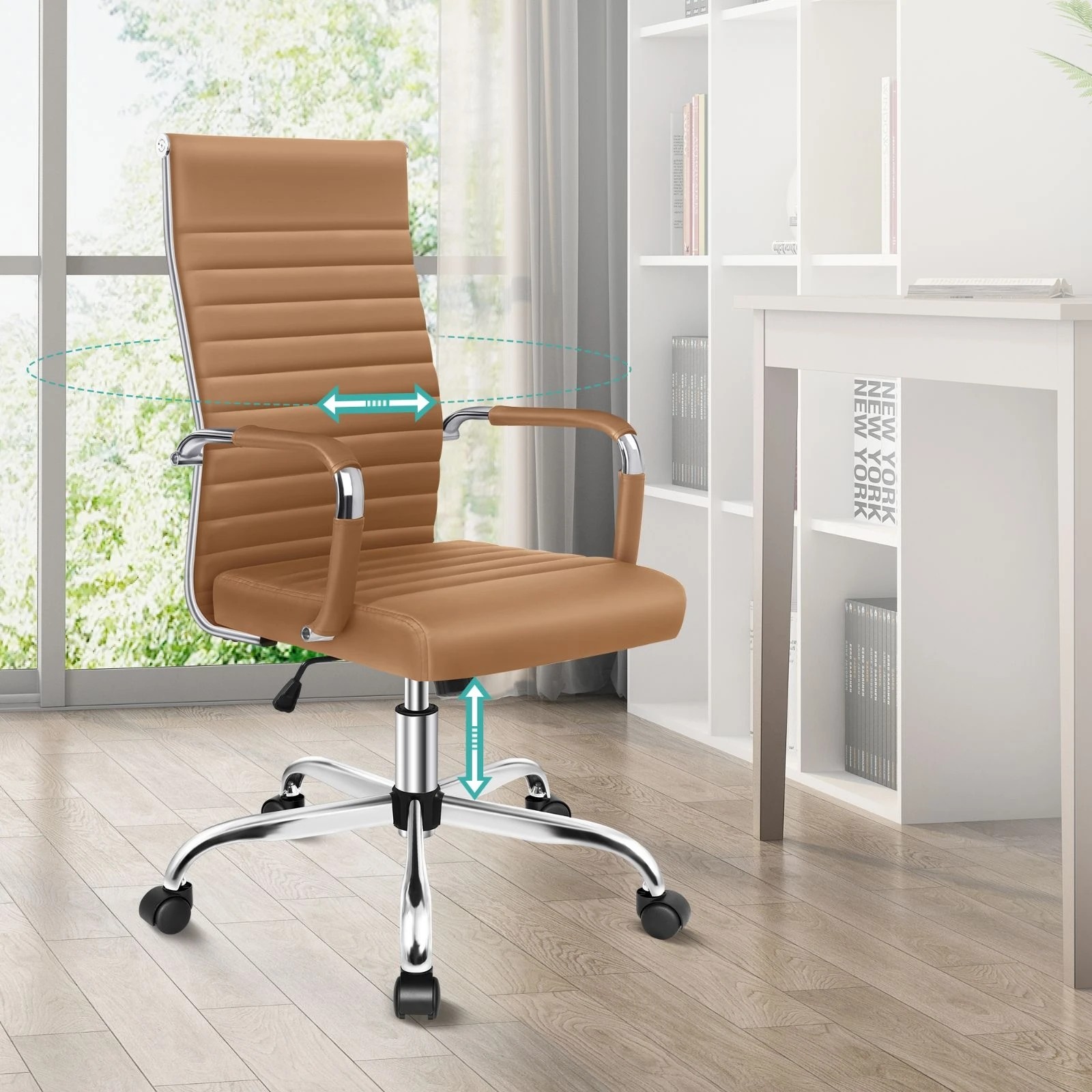 9 Alfordson Office Chair Executive Padded Seat Ergonomic Computer Study Gaming - Brown, 9 of 10