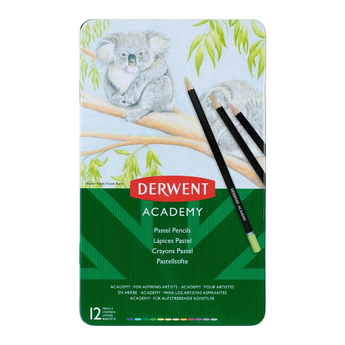 1 Derwent Academy Pastel Coloured Pencils 12 Pack, 1 of 2