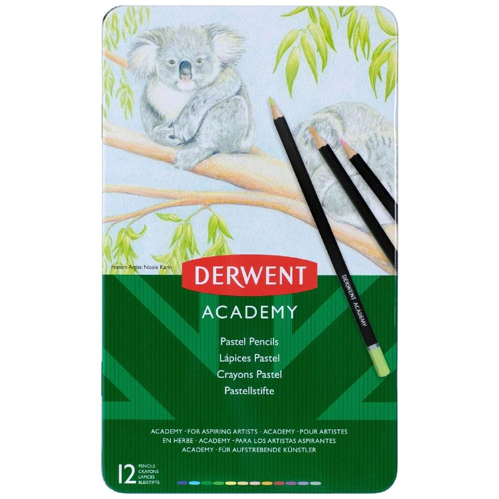 1 Derwent Academy Pastel Coloured Pencils 12 Pack, 1 of 2