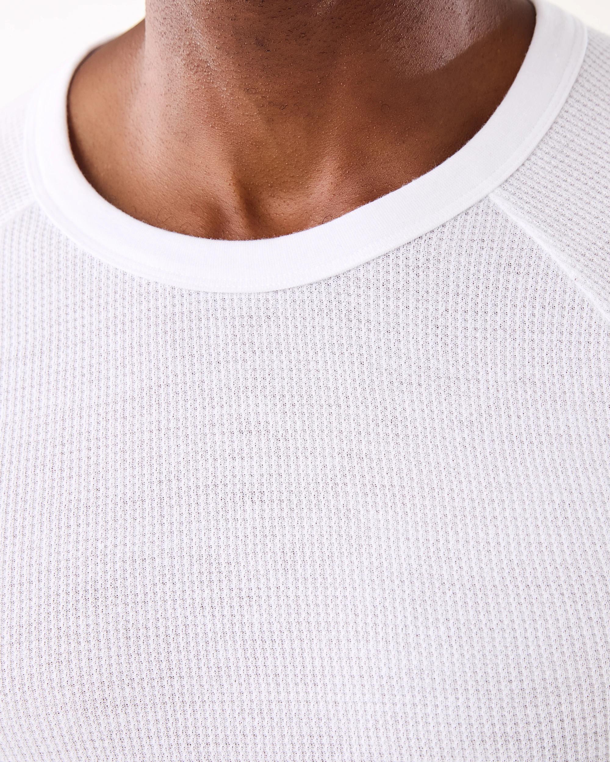 4 Long Sleeve Mini Waffle Thermal Top White, 4 of 4