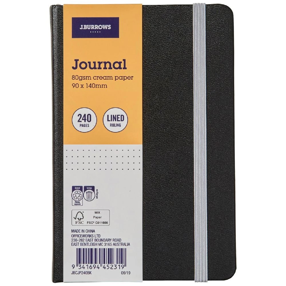1 J.Burrows Pocket Journal 240 Page Black, 1 of 4