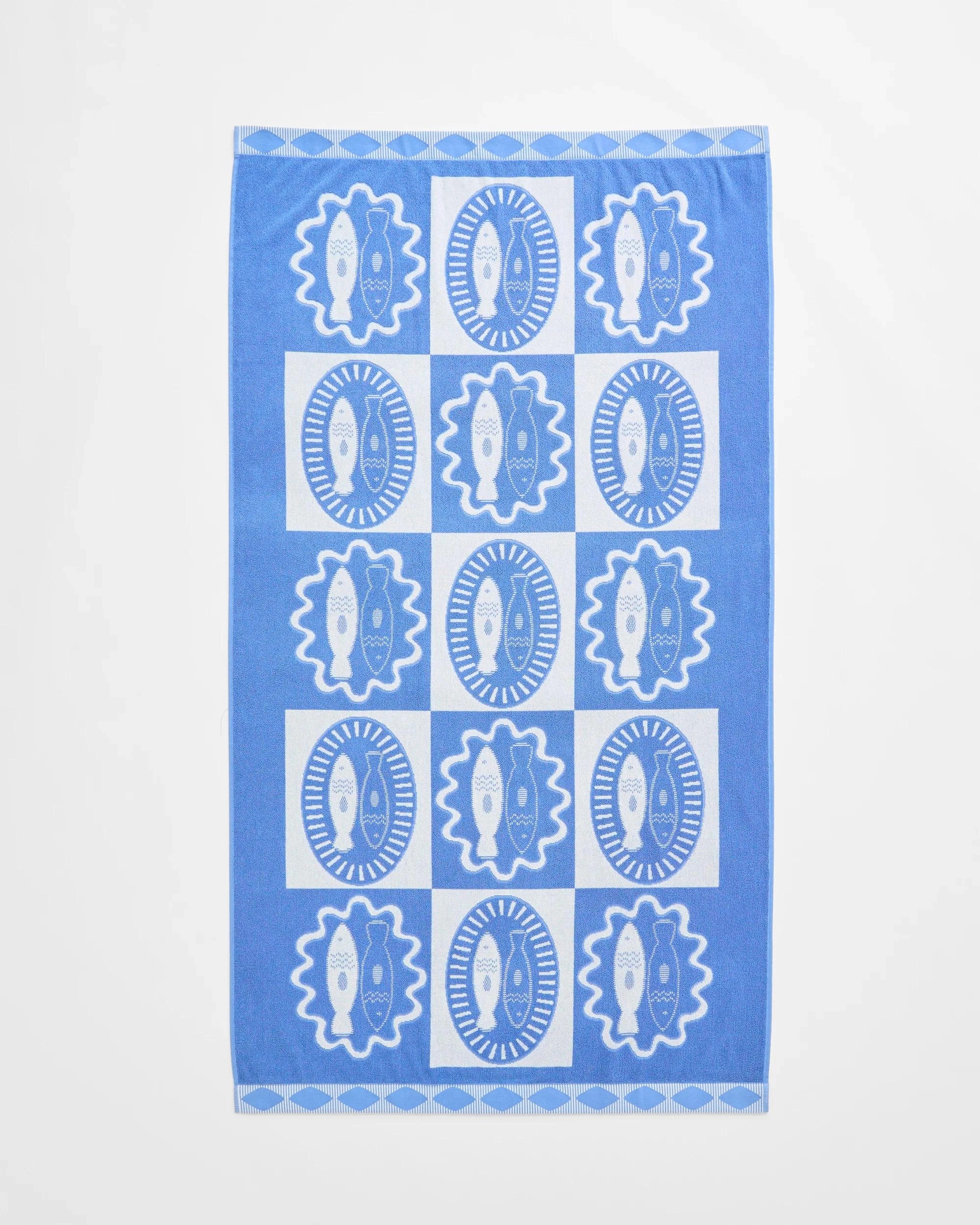 1 Target Print Beach Towel - Mediterranean - Blue, 1 of 2