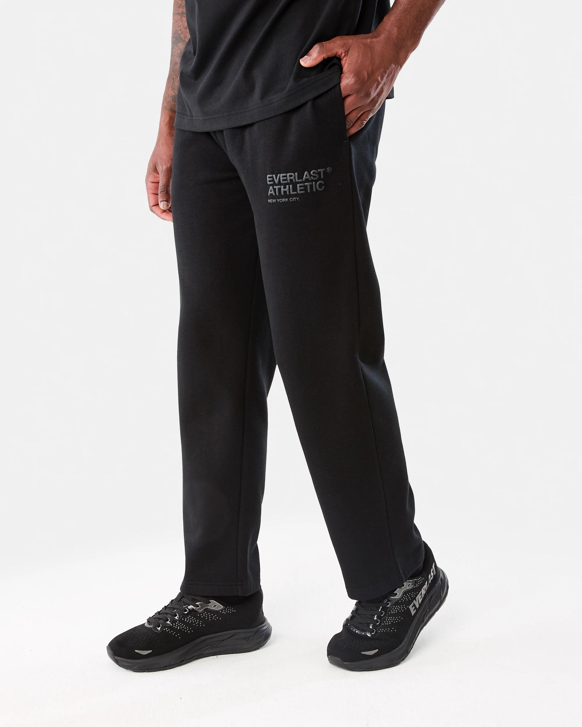 1 Everlast Mens Wide Leg trackpant Black, 1 of 8