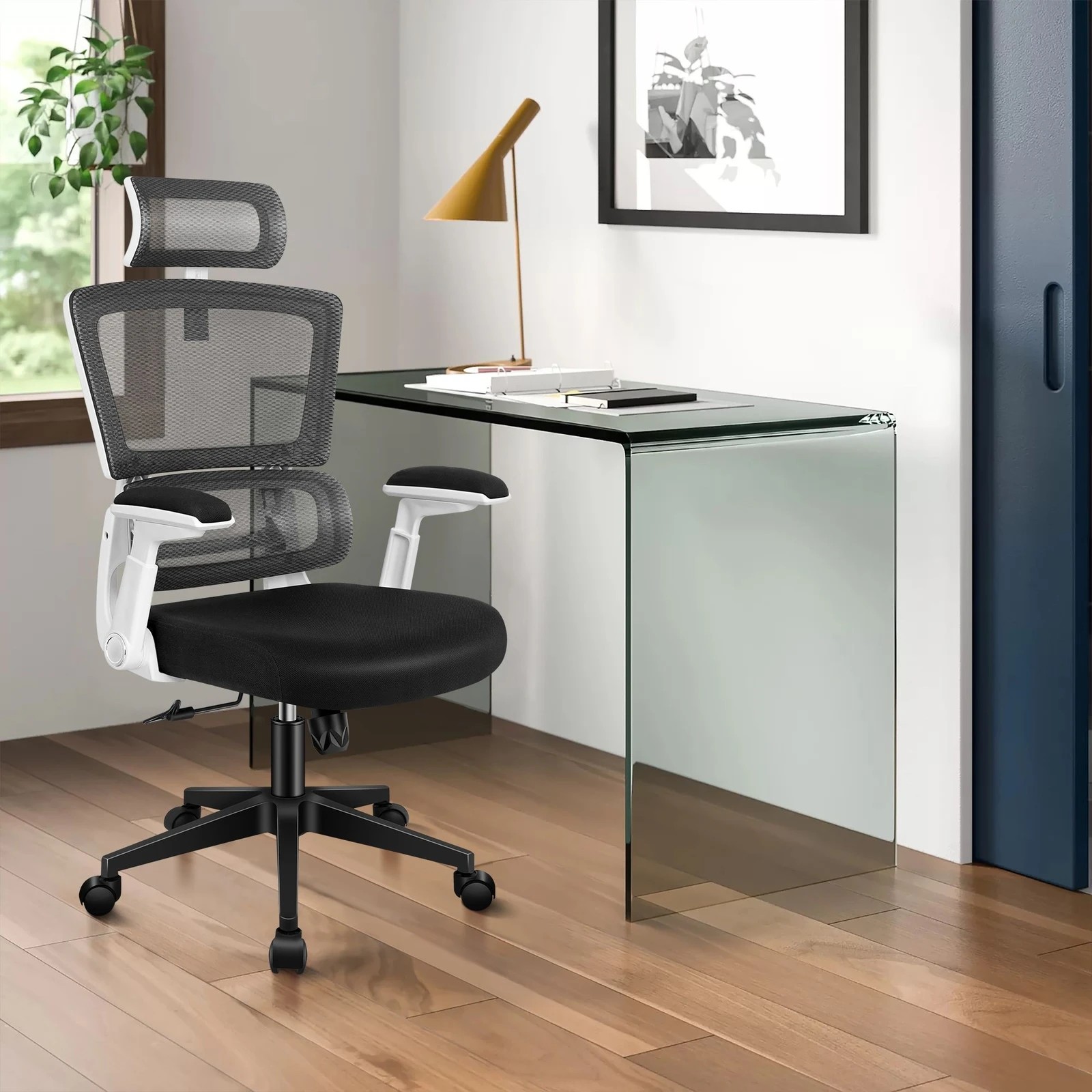 2 Alfordson Mesh Office Chair Executive Computer Chairs Study Work Gaming Seat - White, 2 of 10