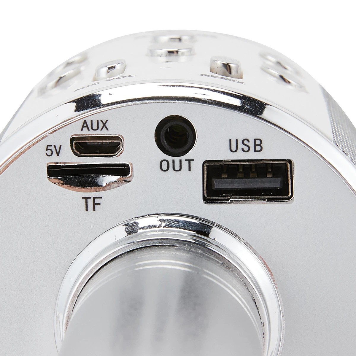 7 Bluetooth Karaoke Microphone with Speaker - Silver, 7 of 9