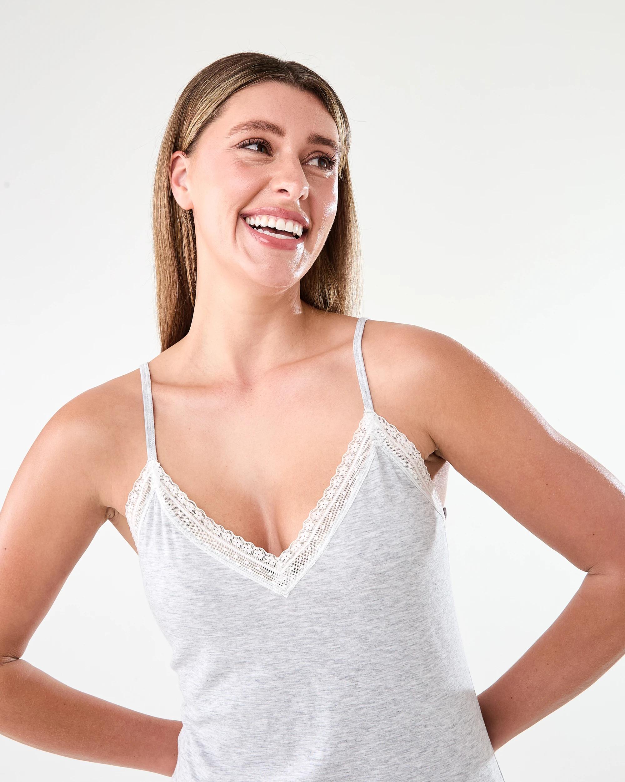 4 Lace Trim Comfort Chemise Nightie Slvr Marle, 4 of 6