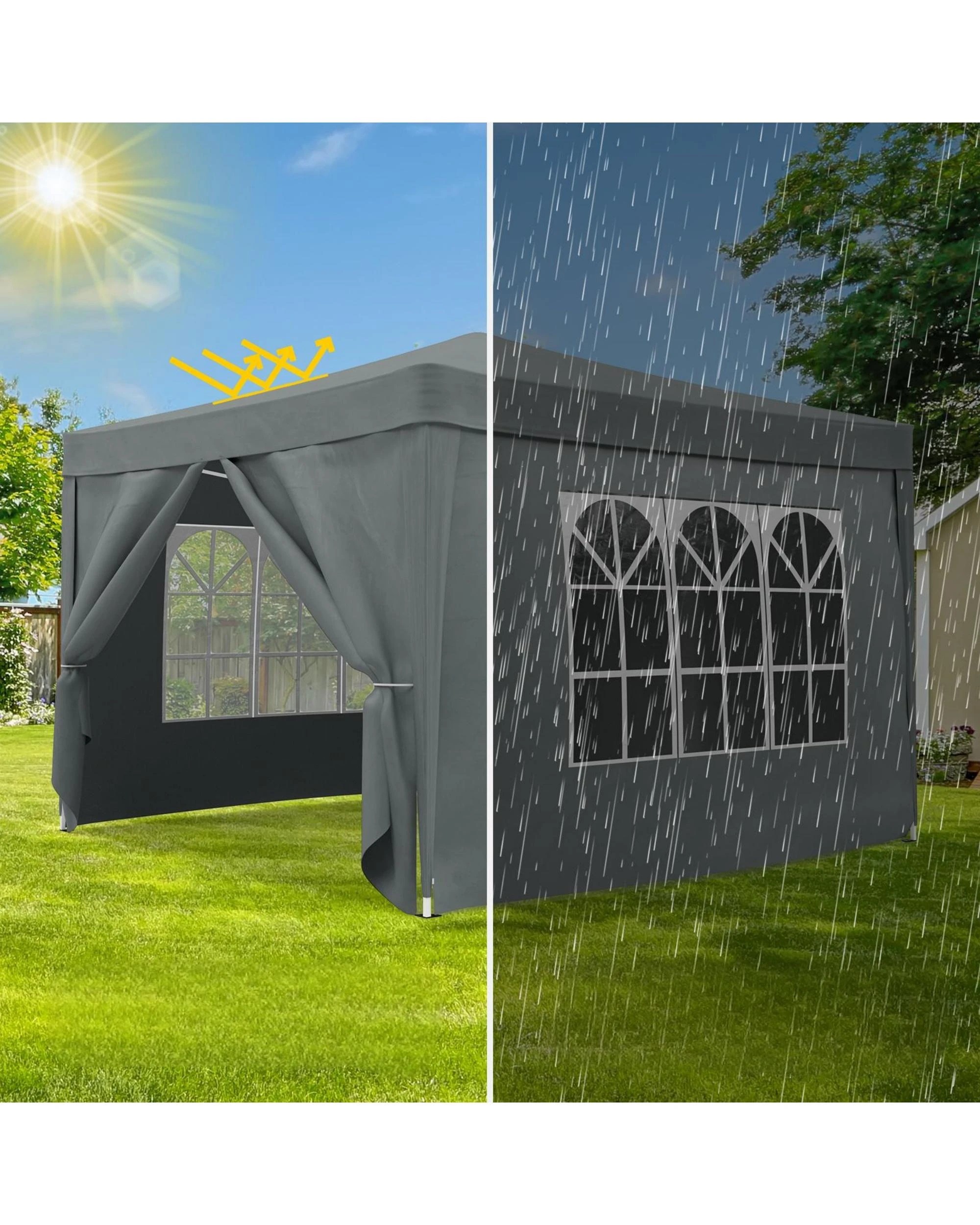 3 Advwin 3x3m Portable Pop Up Canopy with 4 Sidewalls, 3 of 8