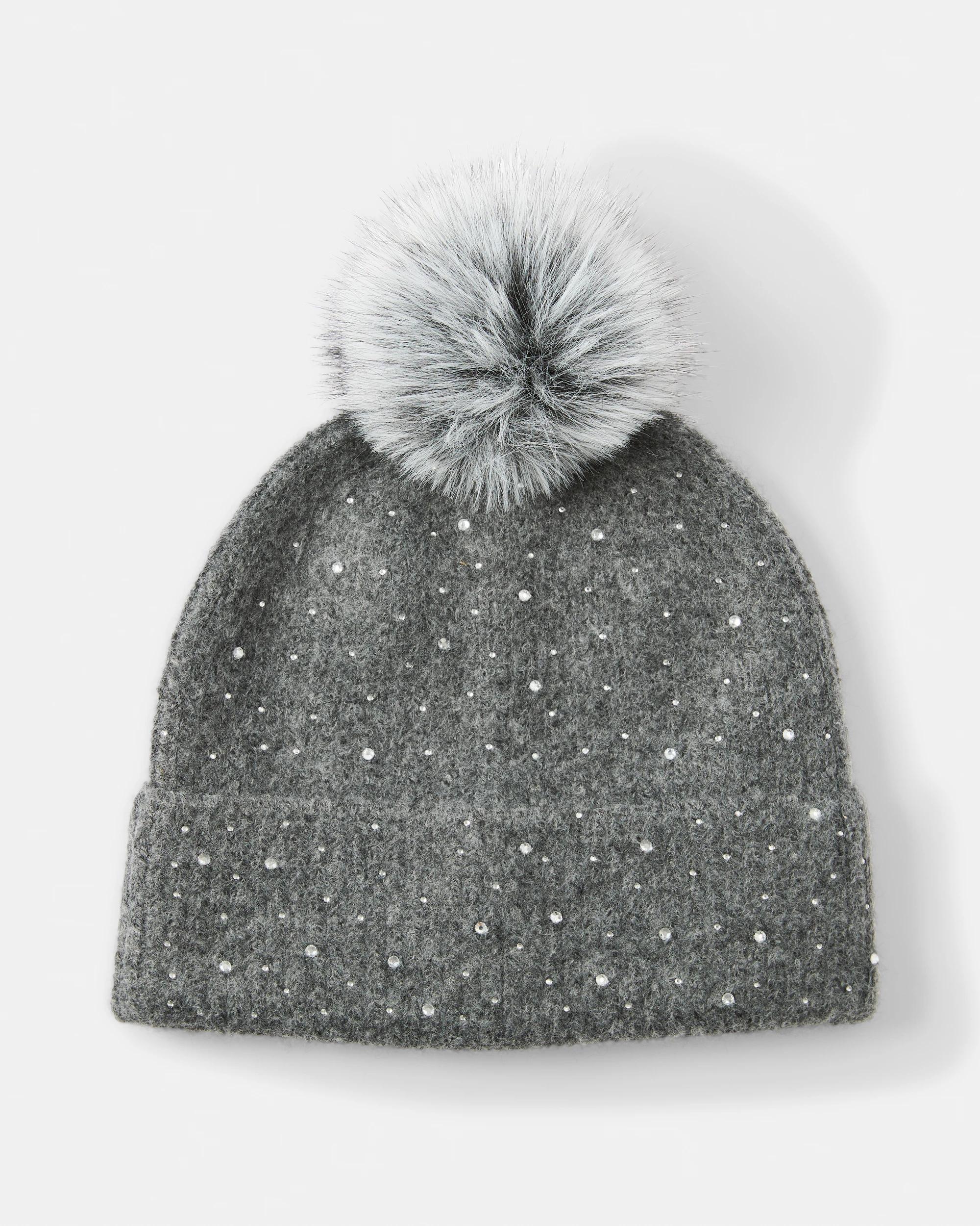 1 Rhinestone Beanie Grey Marle, 1 of 3