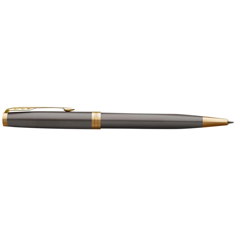 3 Parker Sonnet Ballpoint Pen Grey Lacquer with Gold Trims, 3 of 4