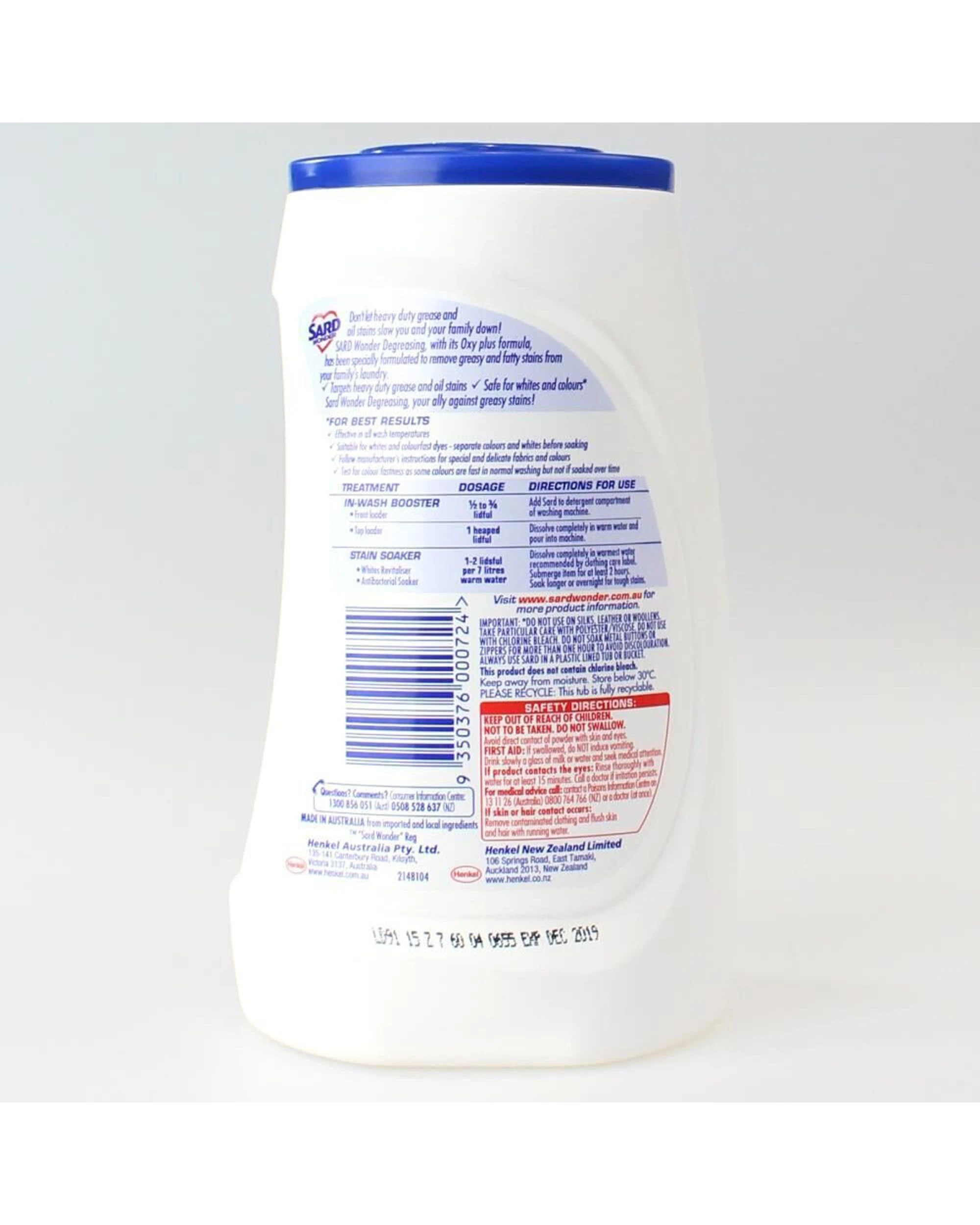 3 Sard Wonder 6PK Degreasing Laundry Powder Soap Citrus 1kg Stain Remover - White, 3 of 3