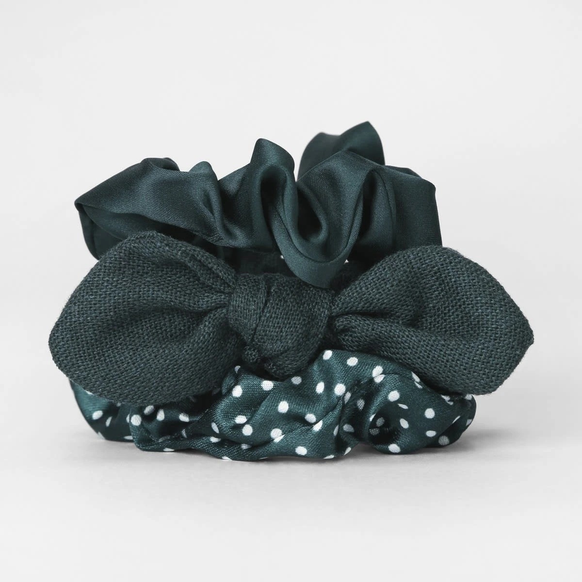 2 3 Pack Back to School Hair Scrunchies - Green, 2 of 4