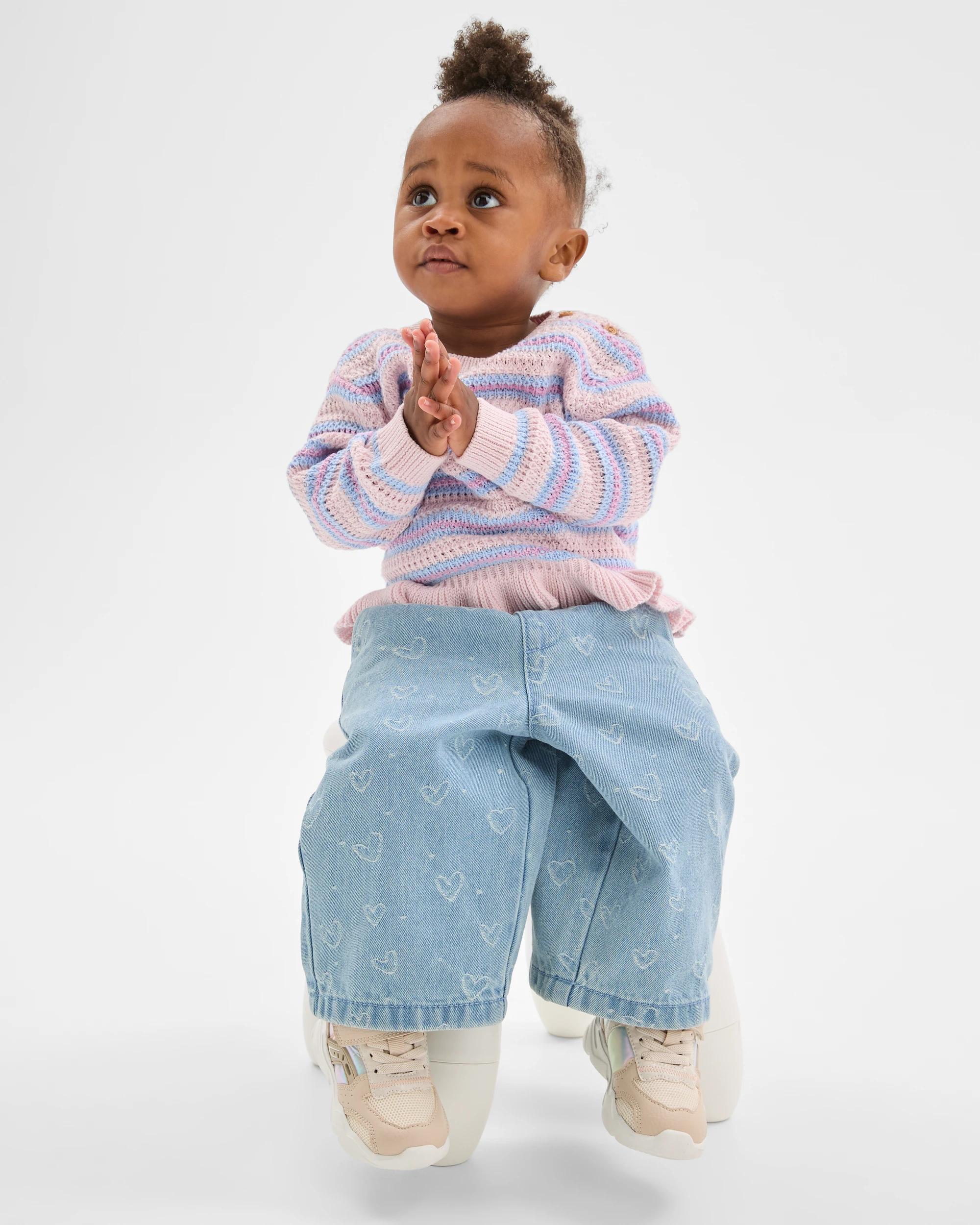 2 Target Baby Organic Cotton Lightweight Knit Jumper STRIPE PINK, 2 of 5