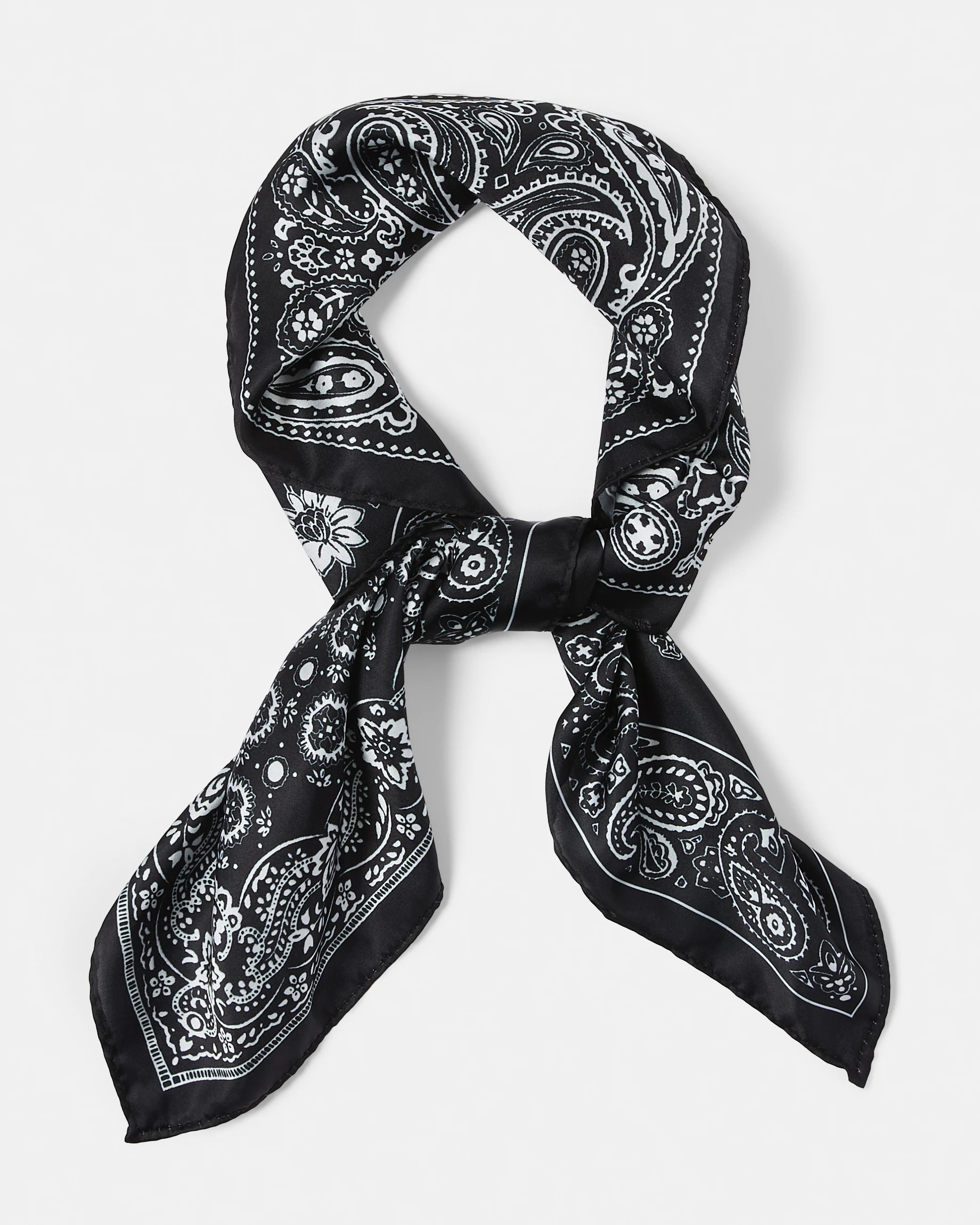 1 Paisley Hair Scarf - Black, 1 of 4