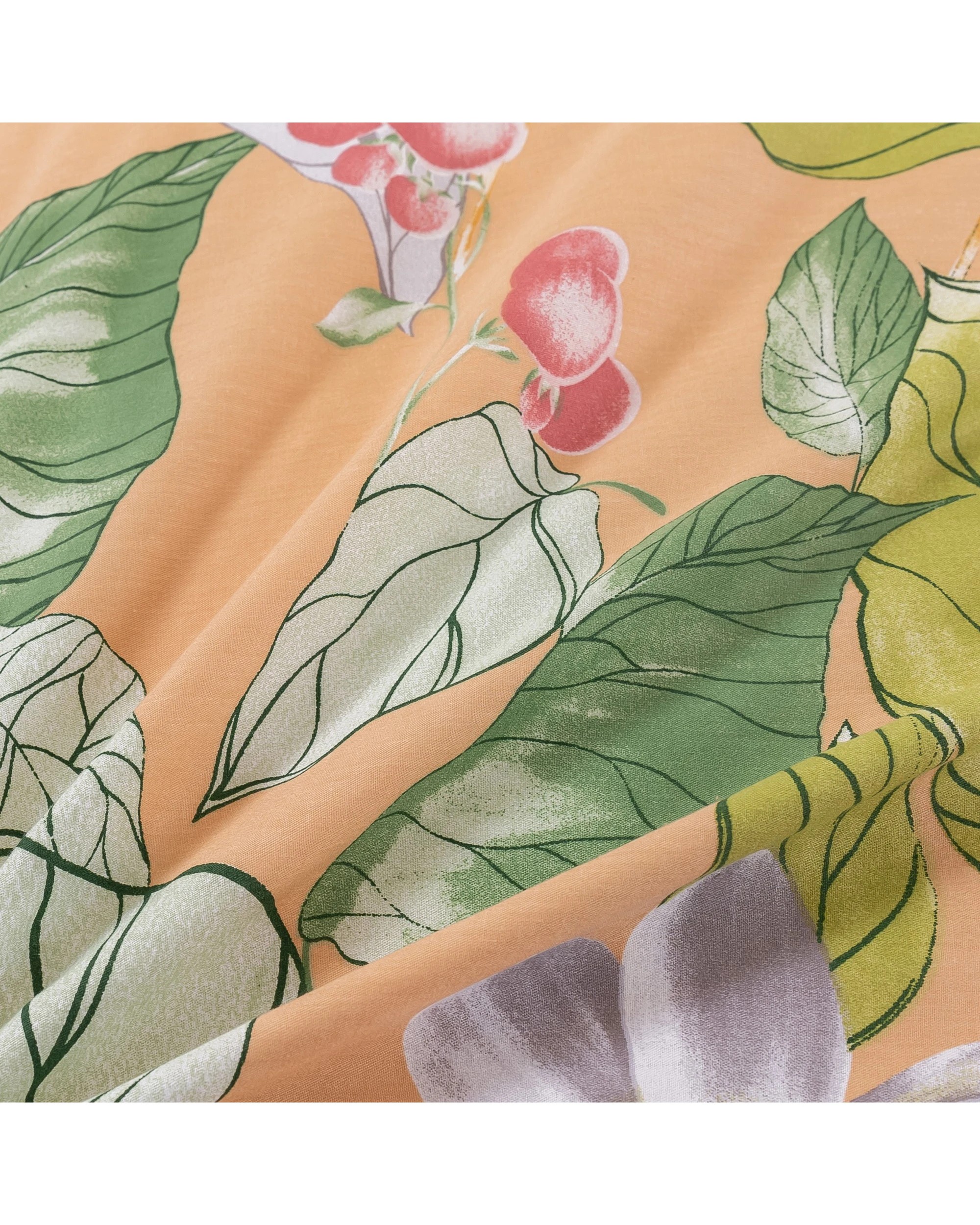 5 Dreamaker Peach Lily 100% Cotton Reversible Quilt Cover Set - King Single Bed - Floral and Botanical, 5 of 7