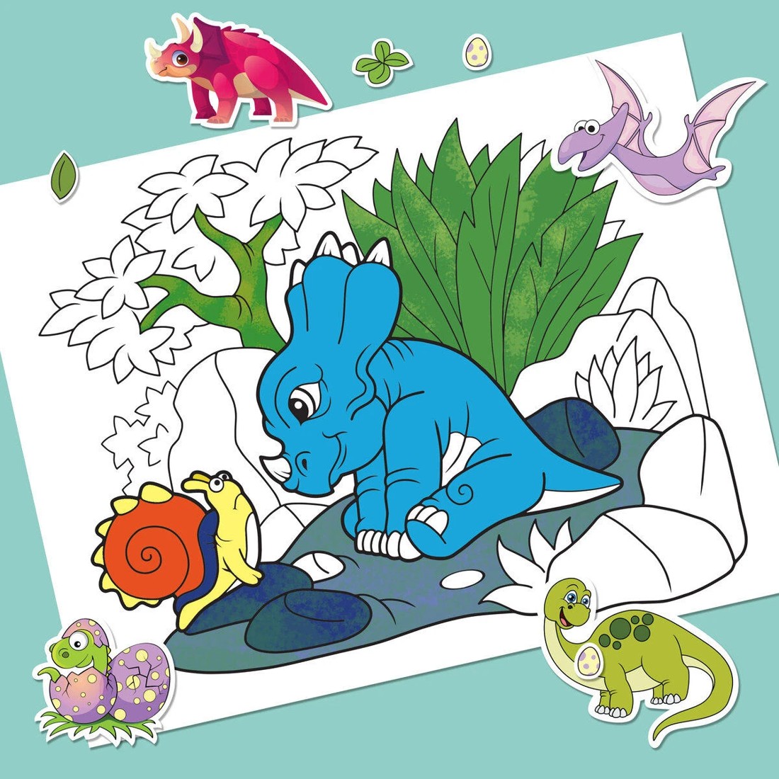 3 Kaleidoscope Colouring: Roarsome Dinosaurs Colour & Activity Set with Lap-Desk - Book, 3 of 6