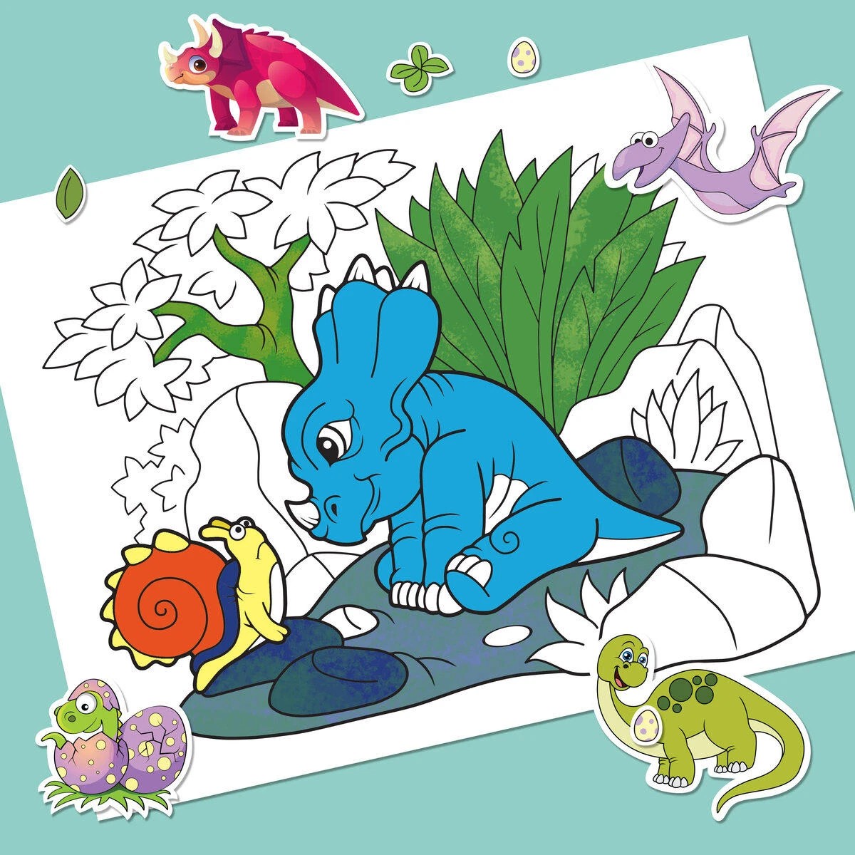 3 Kaleidoscope Colouring: Roarsome Dinosaurs Colour & Activity Set with Lap-Desk - Book, 3 of 6