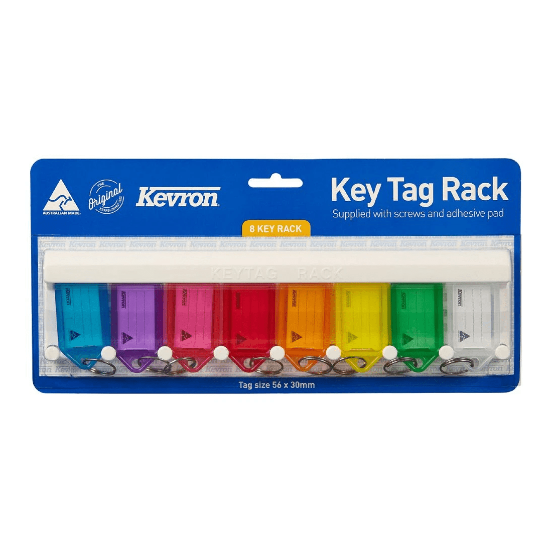 1 Kevron ID6 Fluoro Key Tags 8 Pack with Rack, 1 of 1