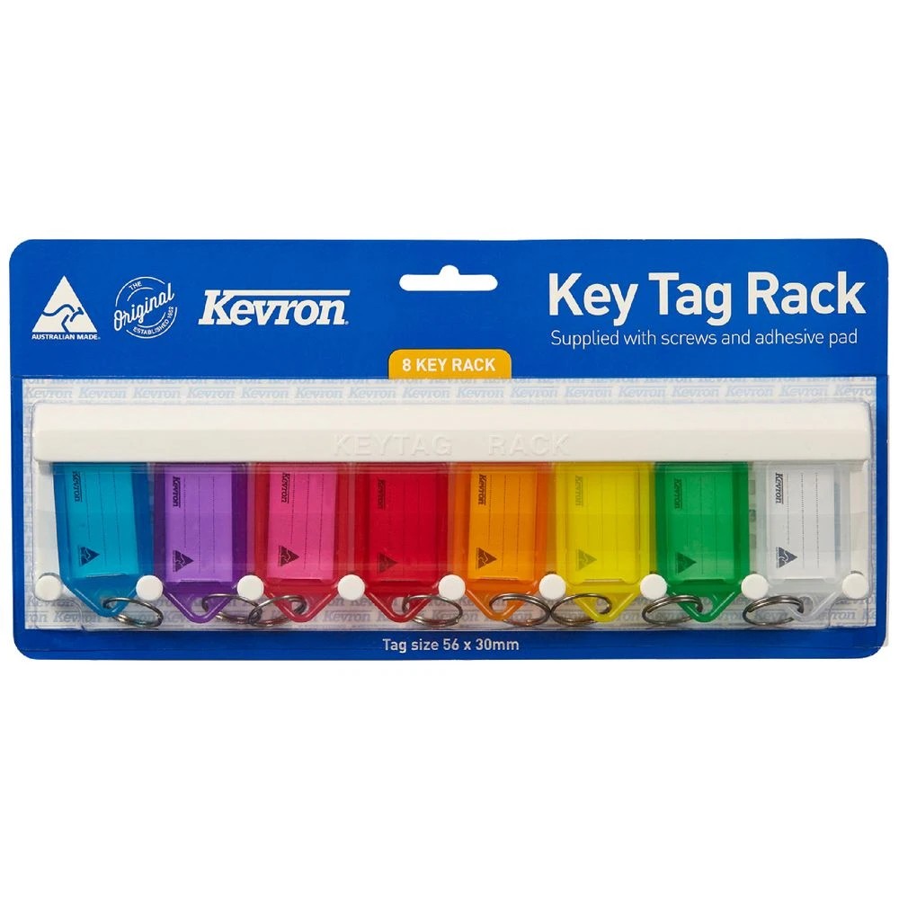 1 Kevron ID6 Fluoro Key Tags 8 Pack with Rack, 1 of 1