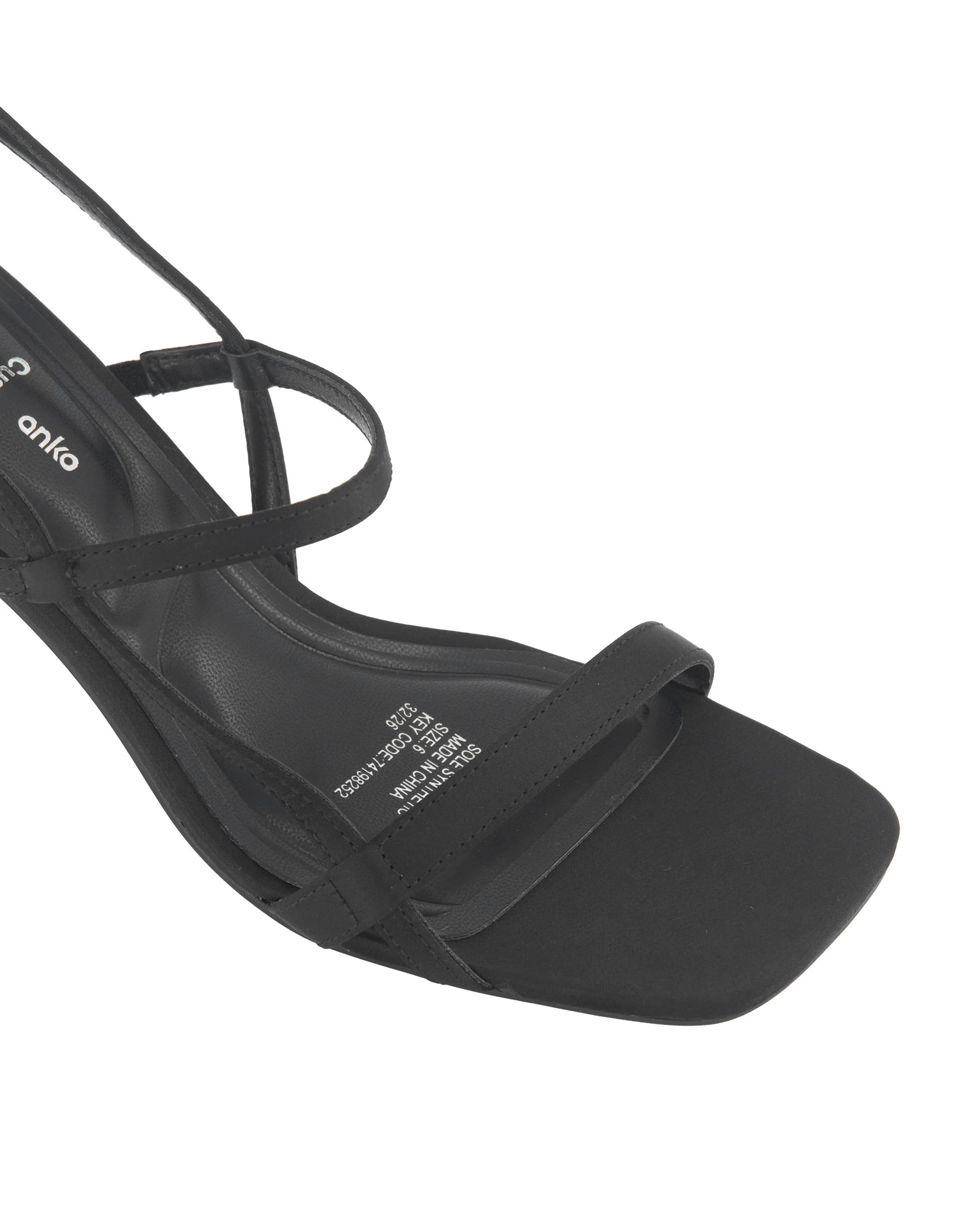 5 Satin Strap Heel Sandals Black, 5 of 5