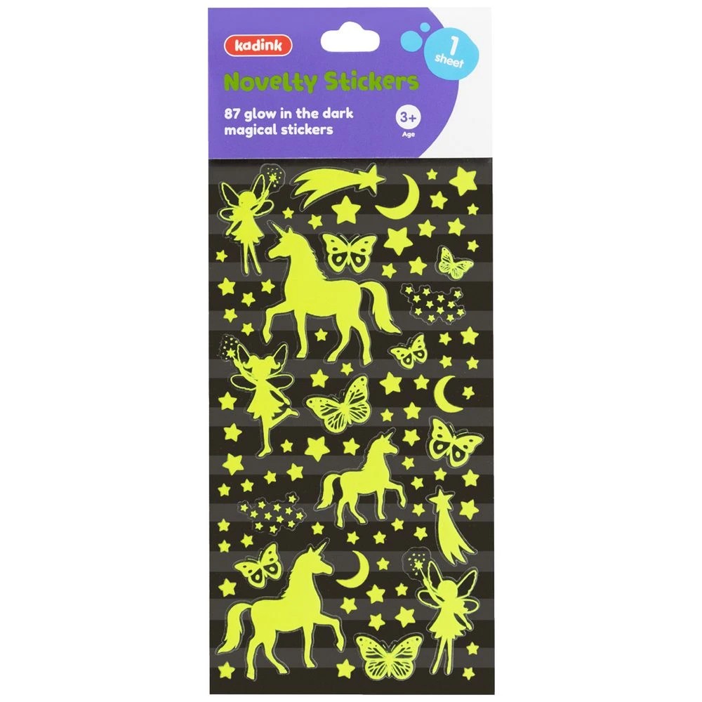1 Kadink Glow in the Dark Sticker Sheet Magical Design, 1 of 1