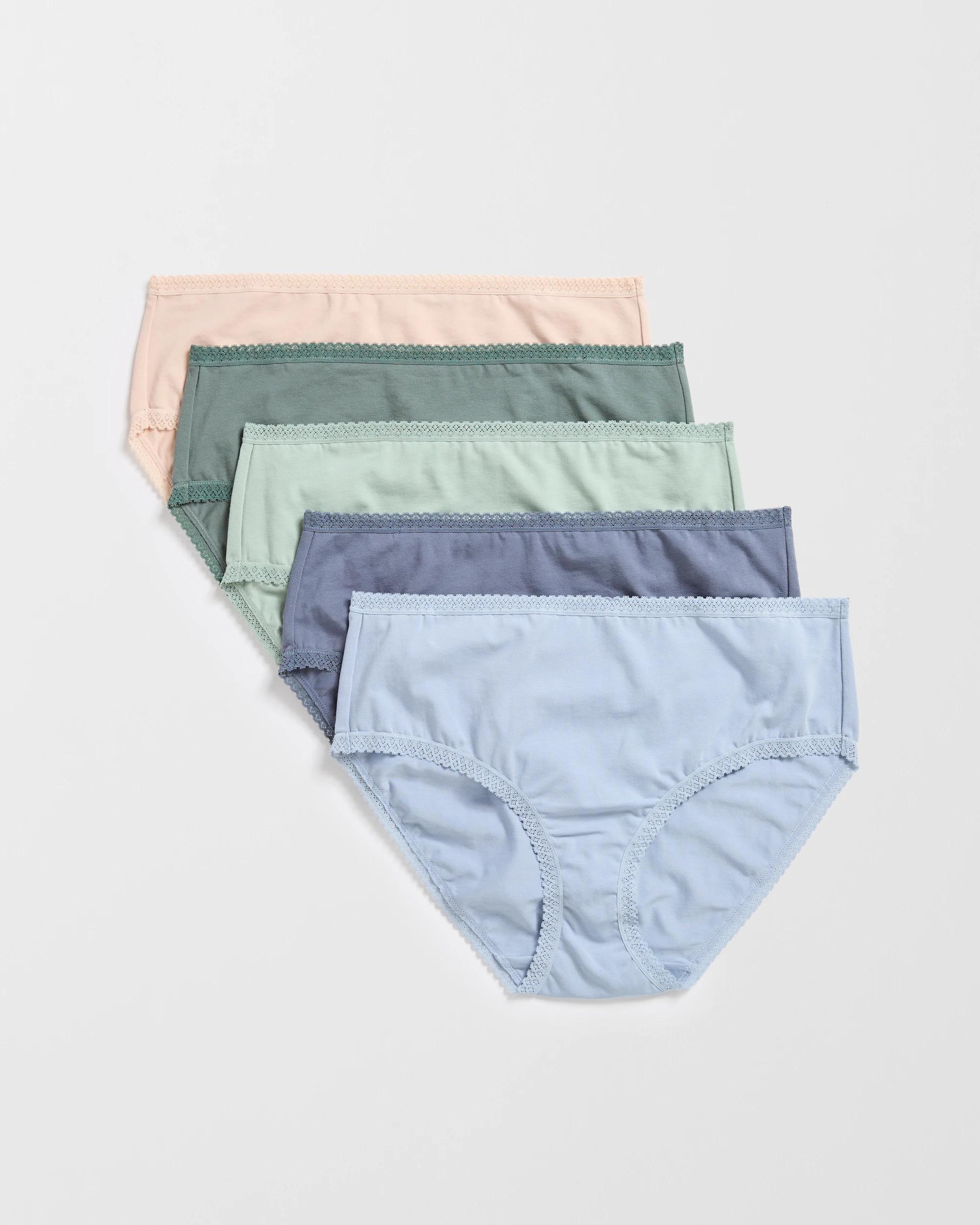 1 Target Australian Cotton Blend Womens Full Briefs 5 Pack BLUE/GREEN/NEUTRAL, 1 of 4