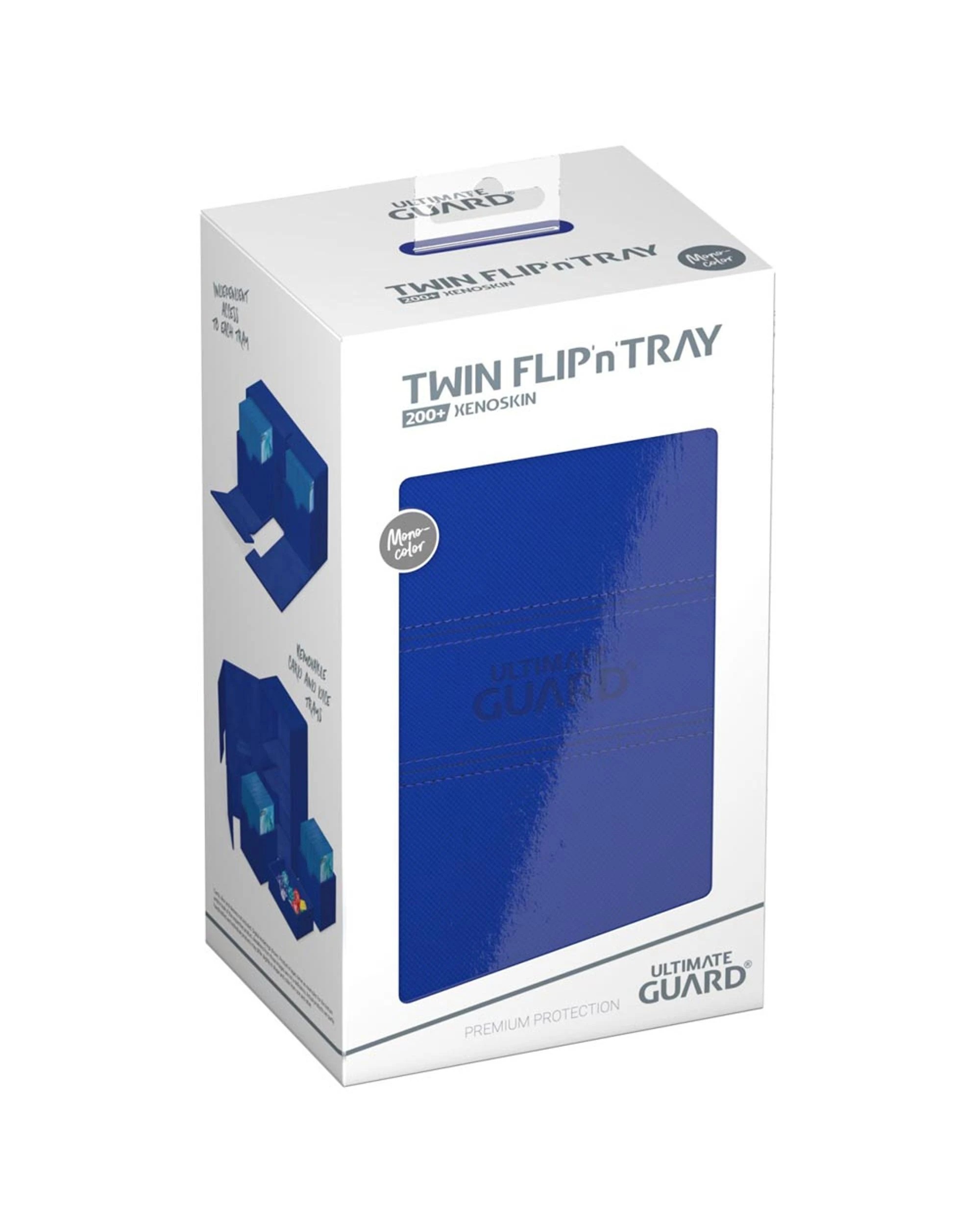 1 Ultimate Guard Twin Flip n Tray 200+ XenoSkin Deck Case - Monocolour Blue - Blue, 1 of 5