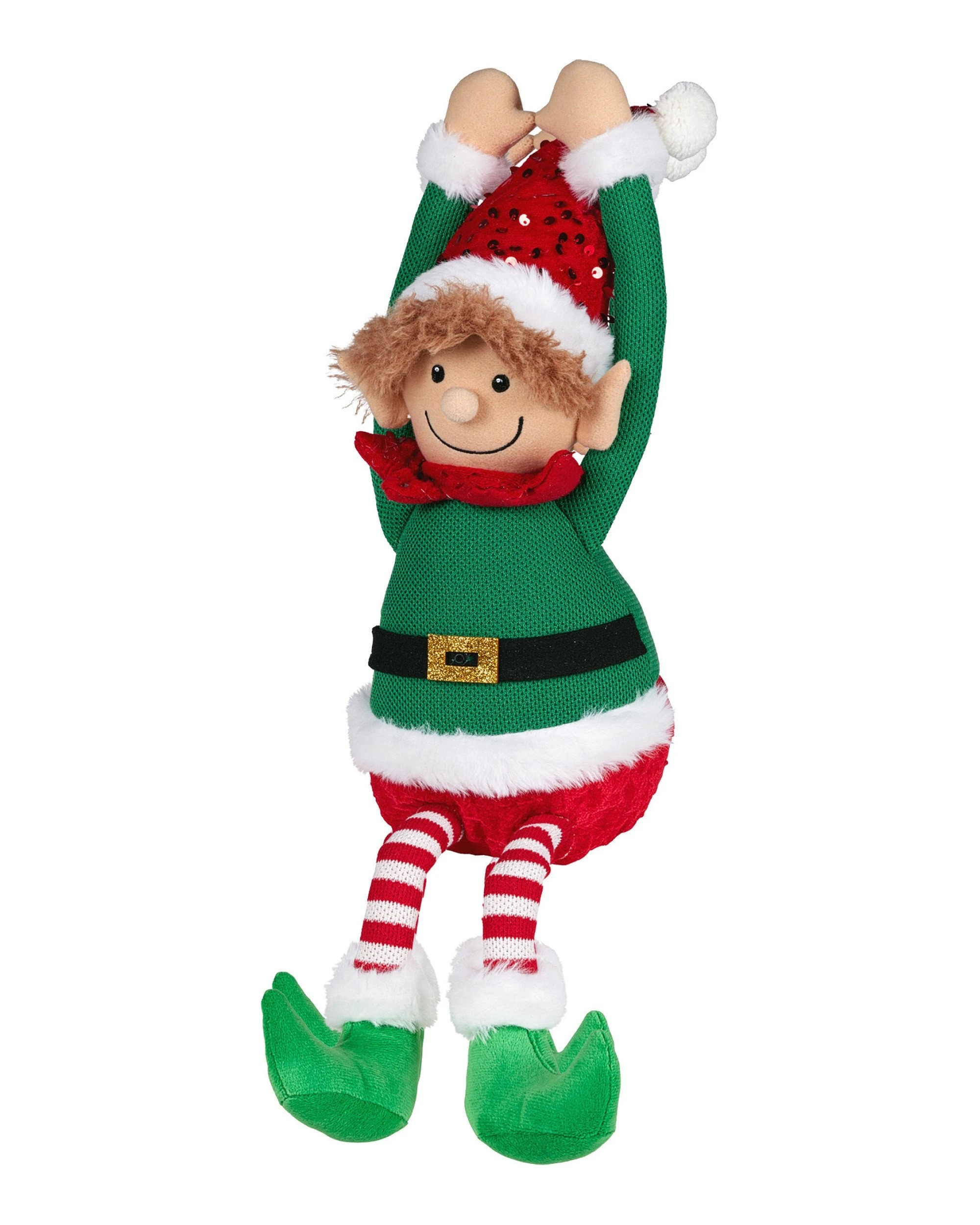 1 Christabelle 37cm Christmas Elf Animated Musical Decoration Ornament For Table Top Or Mantel Display, 1 of 5