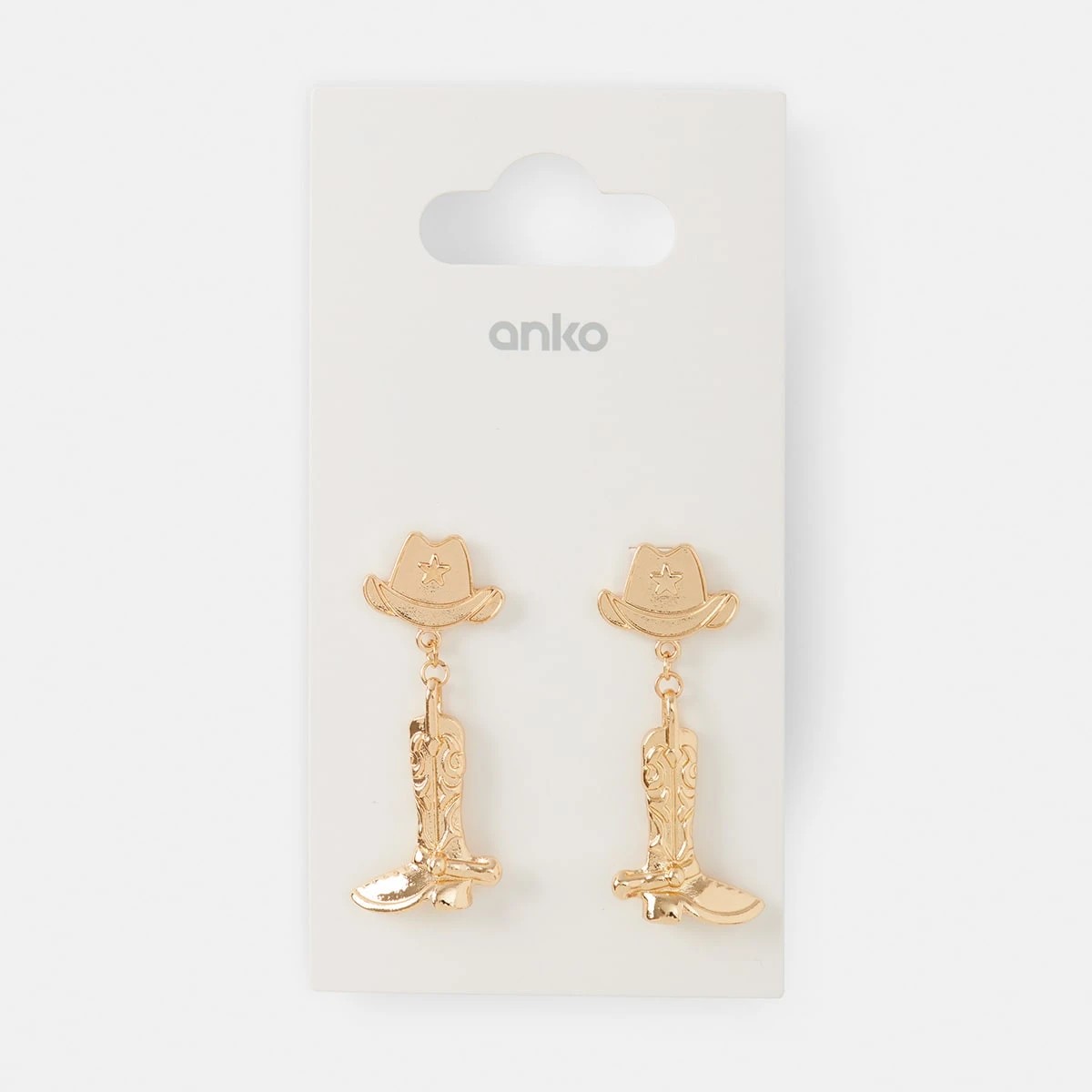 5 Cowgirl Boot Drop Earrings - Gold Tone, 5 of 5