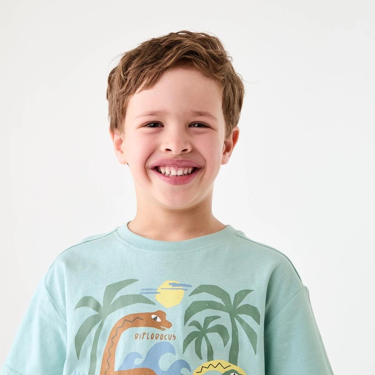 3 Chest Print T-shirt DINOSURF DUSTY EGGSHELL, 3 of 6