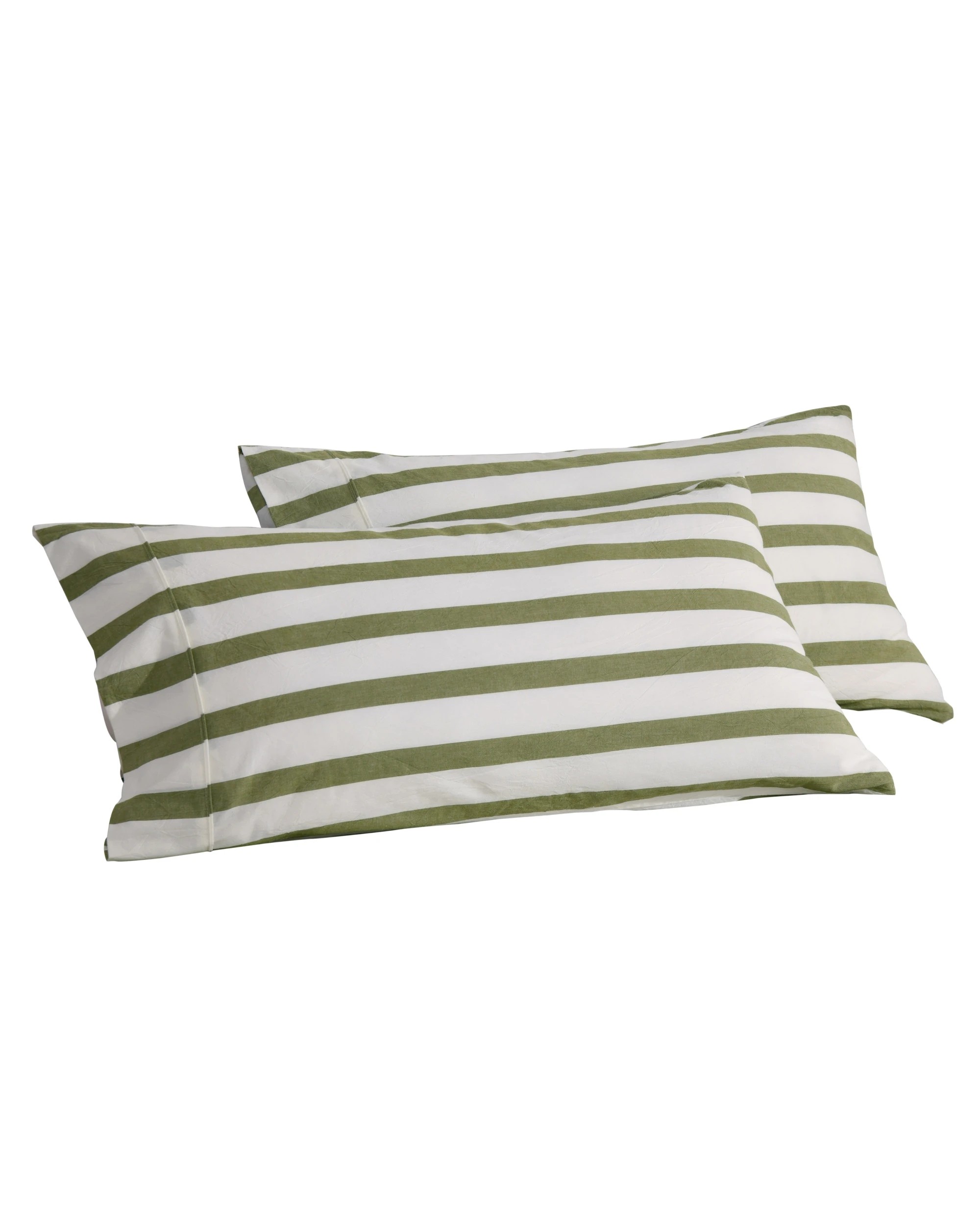 6 Dreamaker Twin Pack Cove Yarn Dyed Washed Cotton Striped King Pillowcase - Olive, 6 of 6