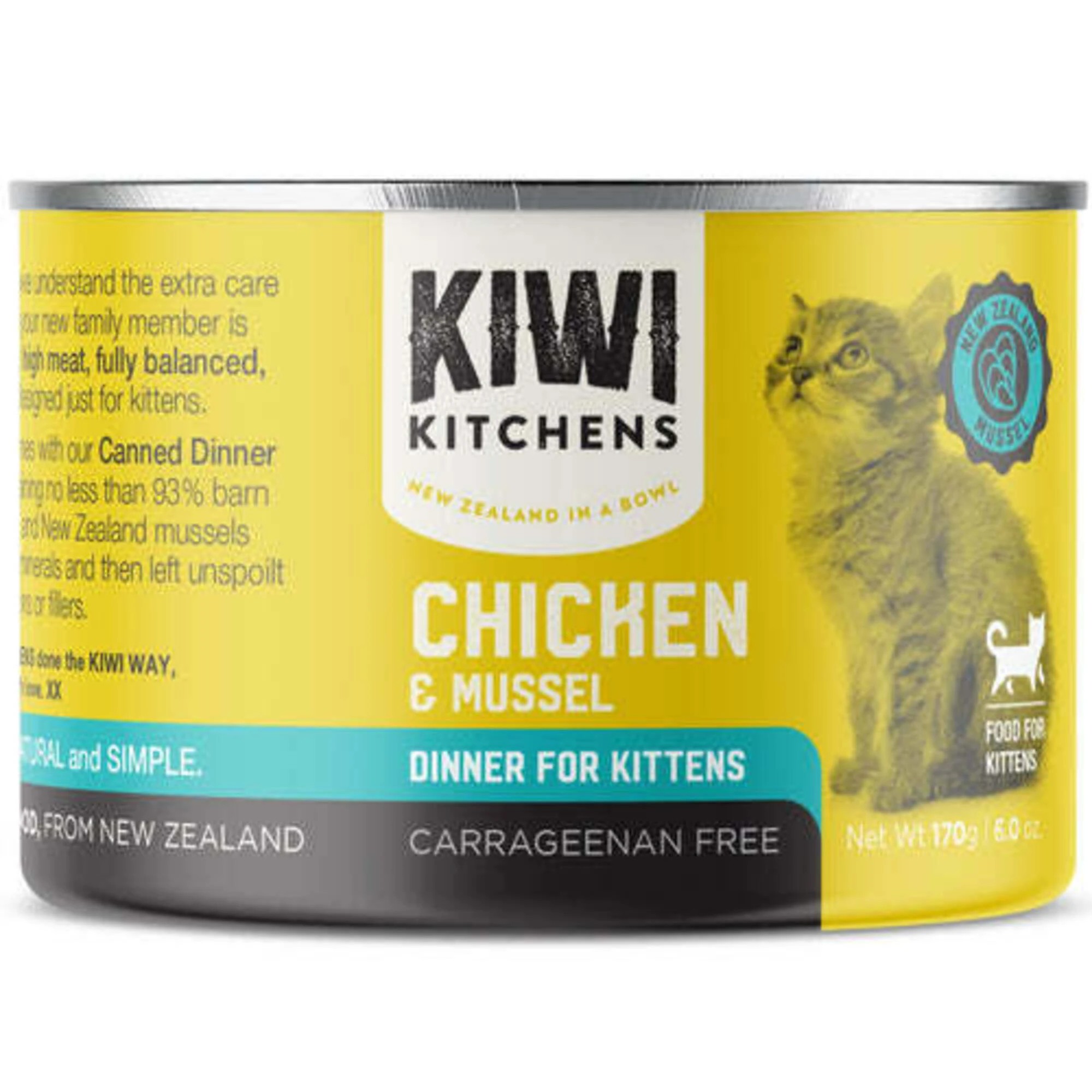 1 Kiwi Kitchens Kitten Chicken & Mussel 170g 18pk, 1 of 2
