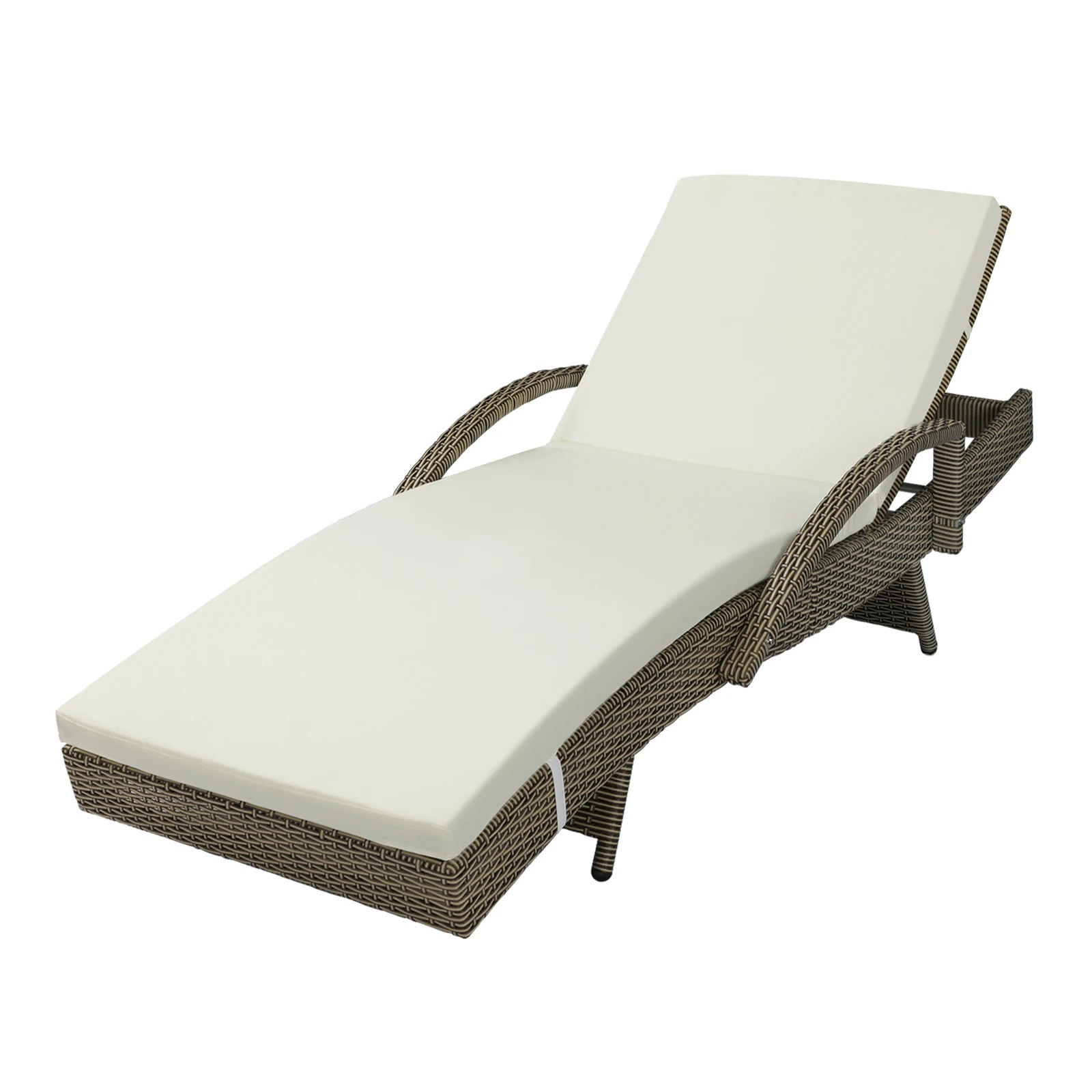 1 Livsip Sun Lounge Wicker Lounger Outdoor Furniture Beach Chair Patio
 - Grey, 1 of 9