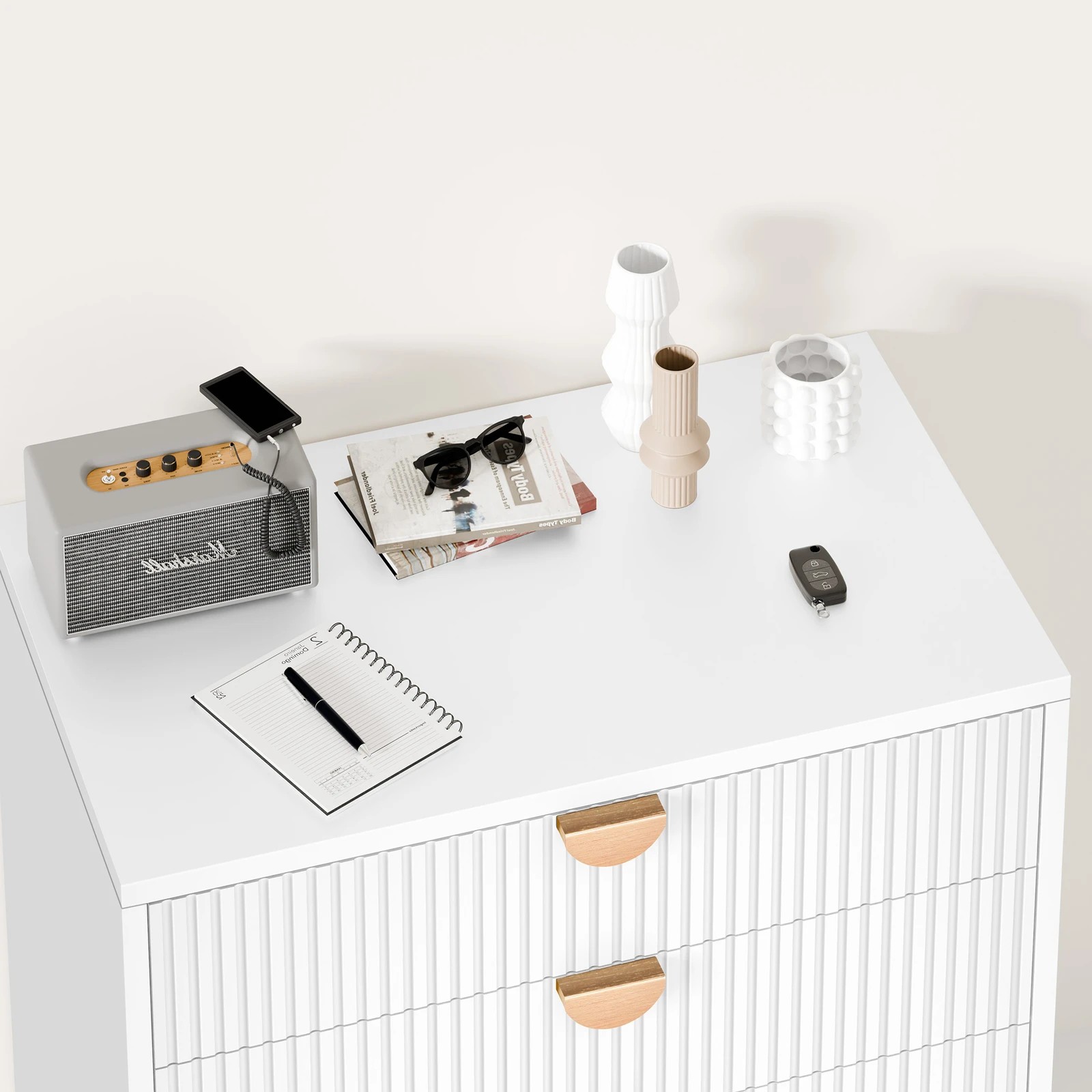 5 Alfordson 4 Chest of Drawers Modern Storage Cabinet Dresser Tallboy - White, 5 of 10