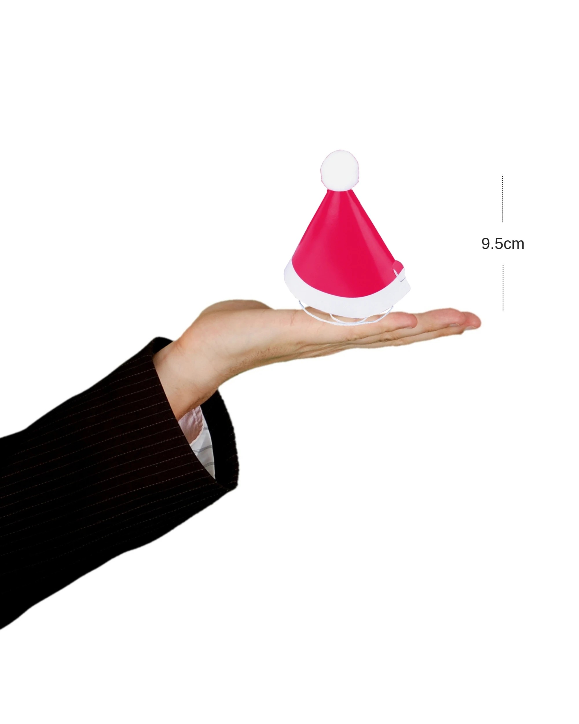 2 Unique Mini Pom Pom Santa Party Hats Pack of 8, 2 of 2