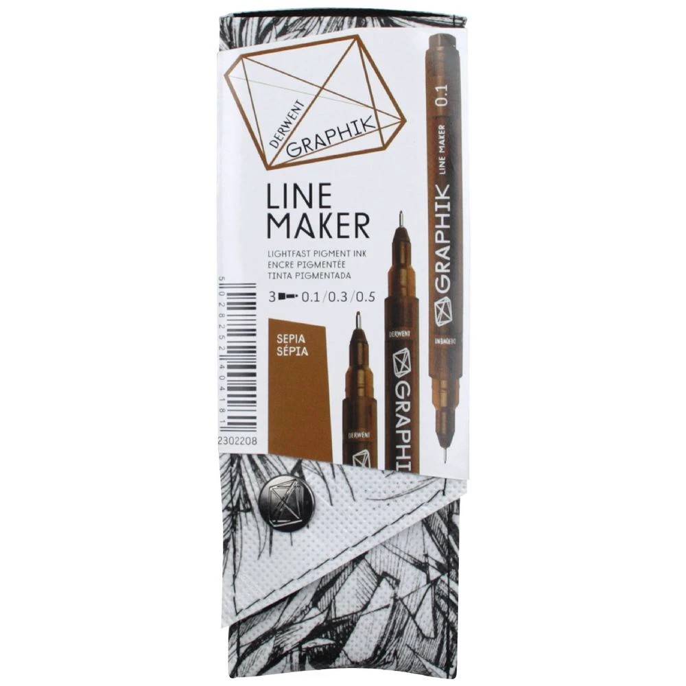 1 Derwent Graphik Line Maker Sepia 3 Pack, 1 of 1
