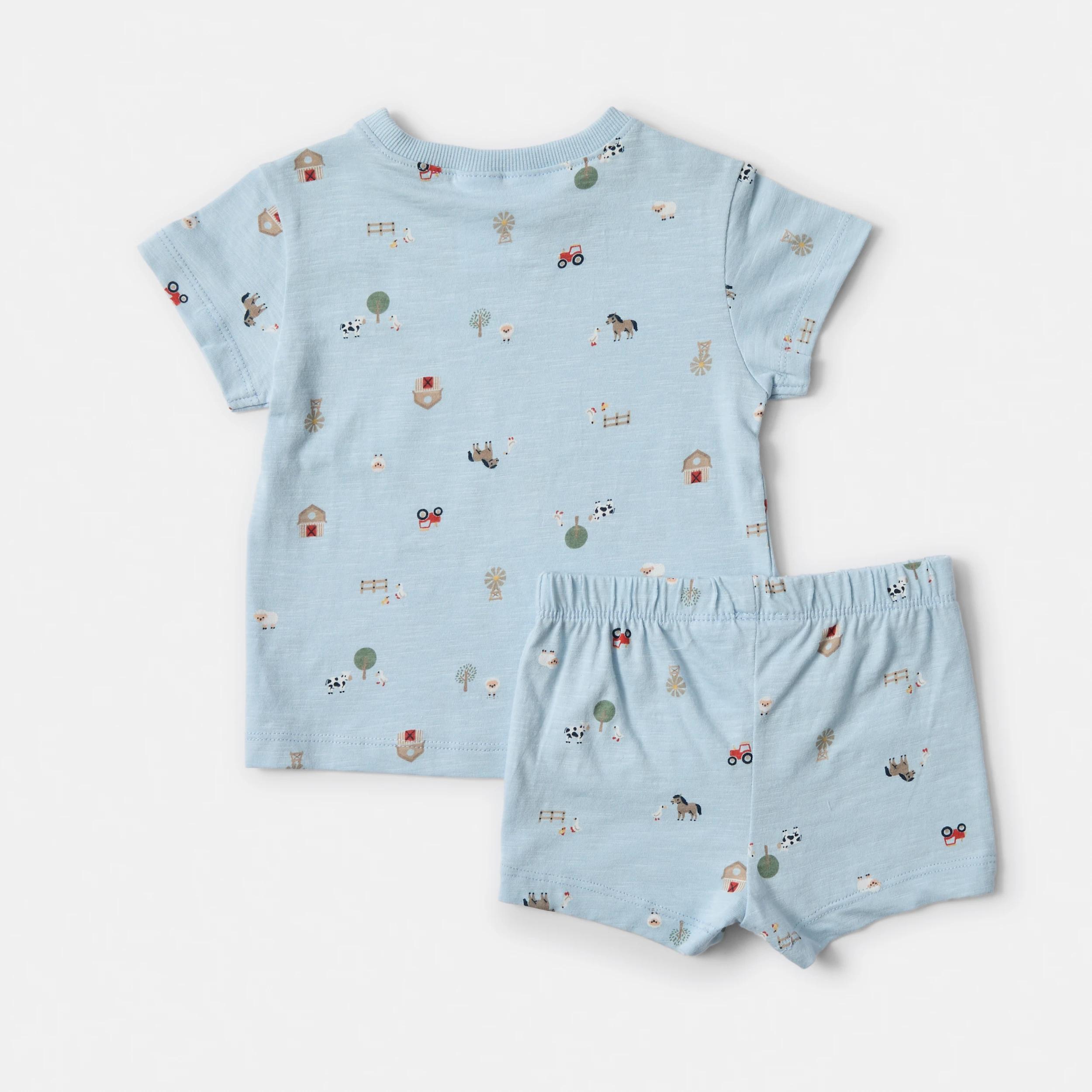 2 Short Sleeve Pyjama Set CASHMERE BLUE FARM, 2 of 4