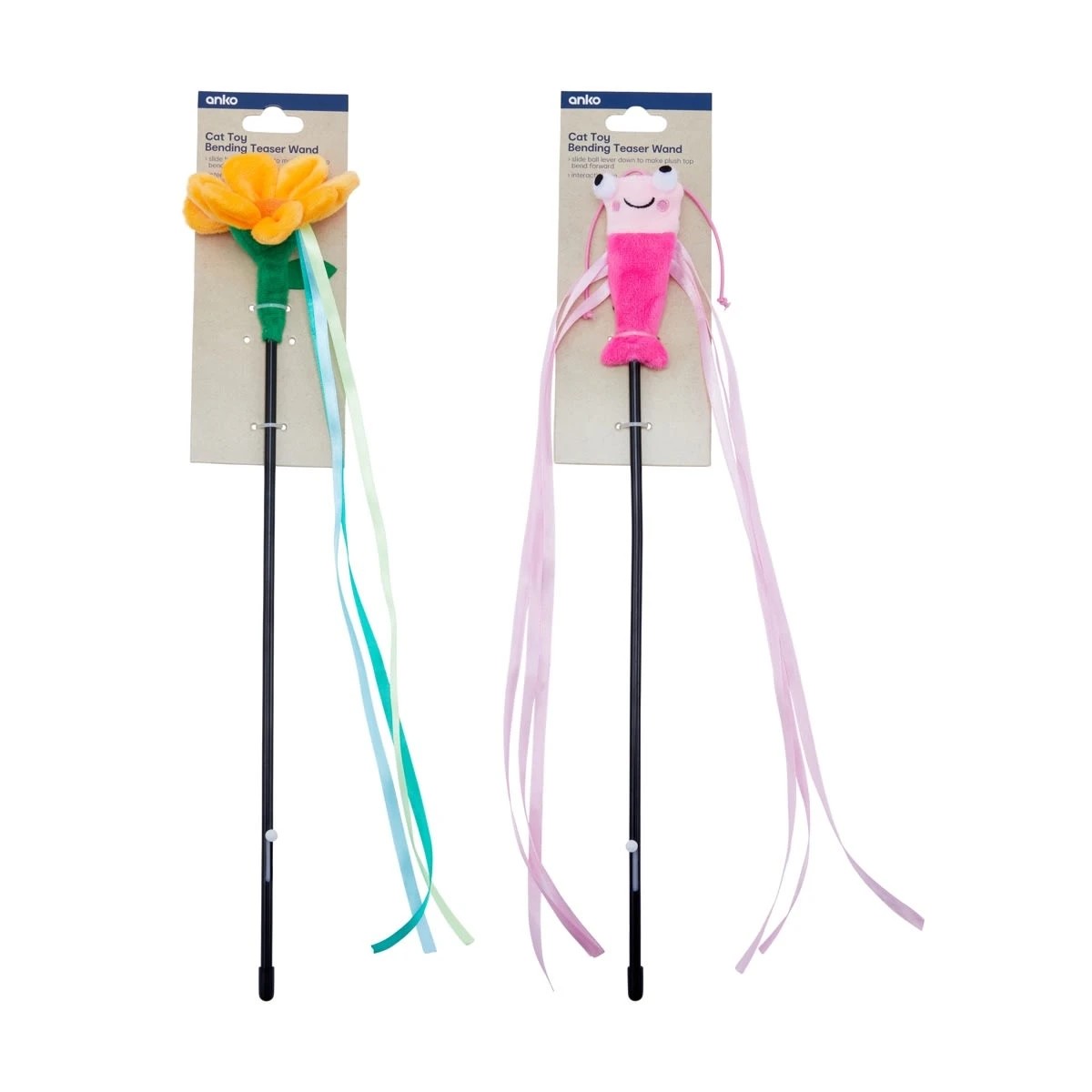 6 Cat Toy Bending Teaser Wand - Assorted, 6 of 6