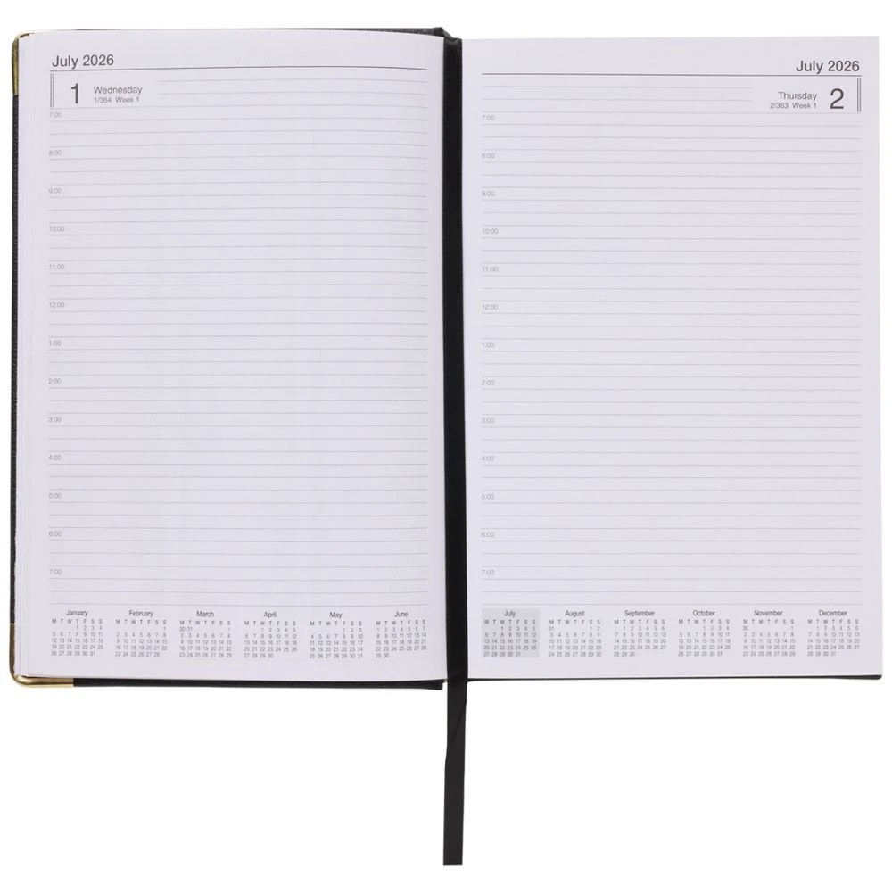 6 J.Burrows A5 Day to Page Elite FY26/27 Diary Black, 6 of 6