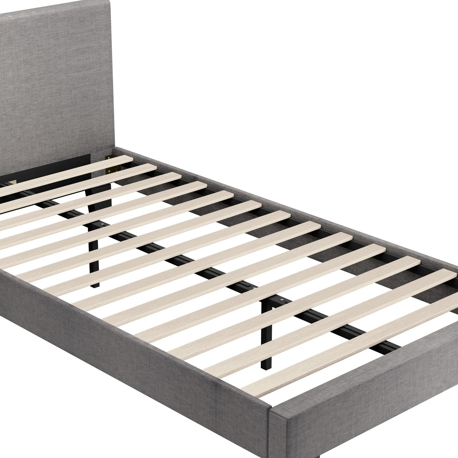 9 Oikiture Bed Frame King Single Size Wooden Slats Fabric - Grey, 9 of 10