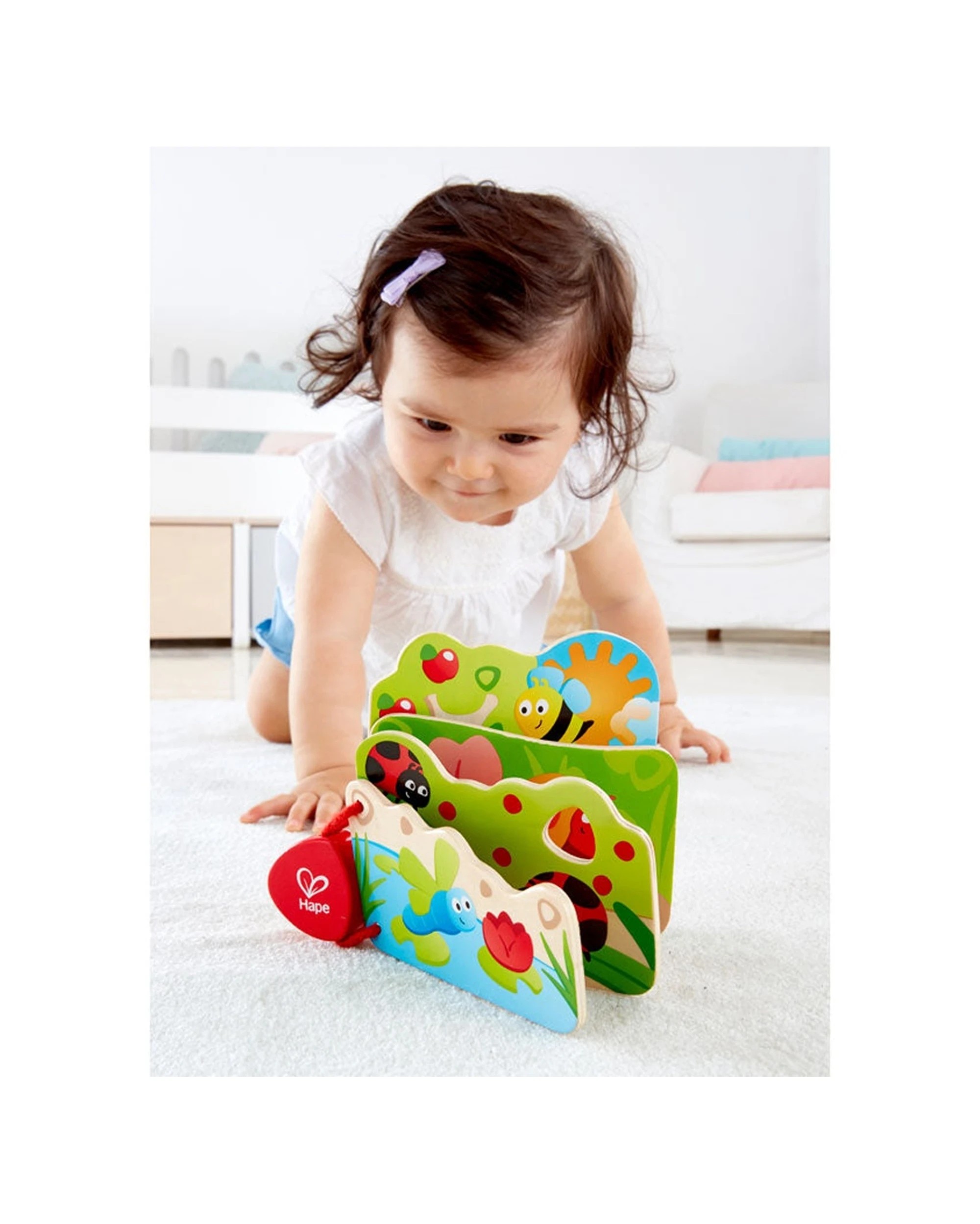 4 Hape Baby's Bug Wooden Book Safe To Chew For Toddlers 16x12.5cm - Multi, 4 of 4