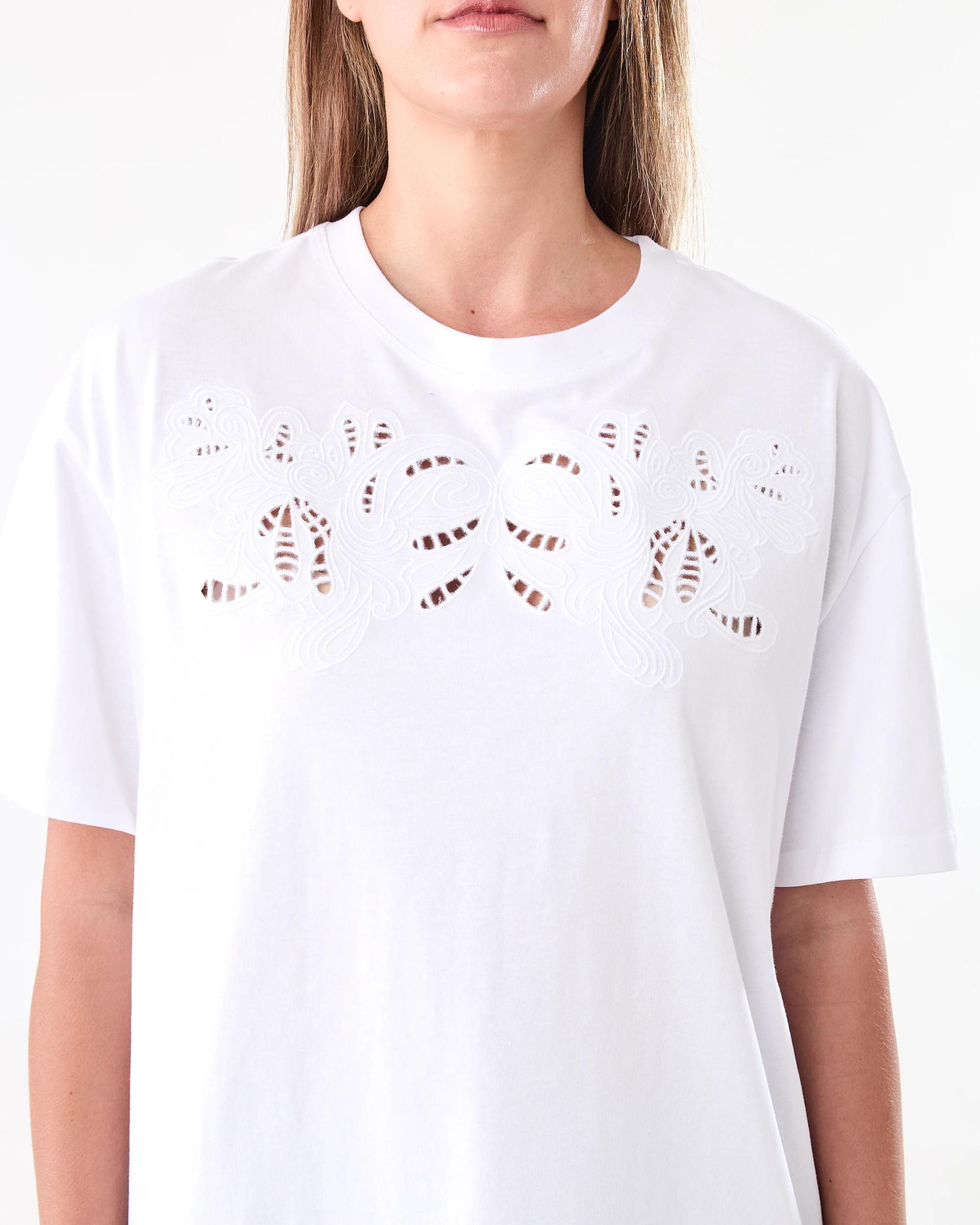 5 Short Sleeve Embroidery Detail T-shirt White, 5 of 6