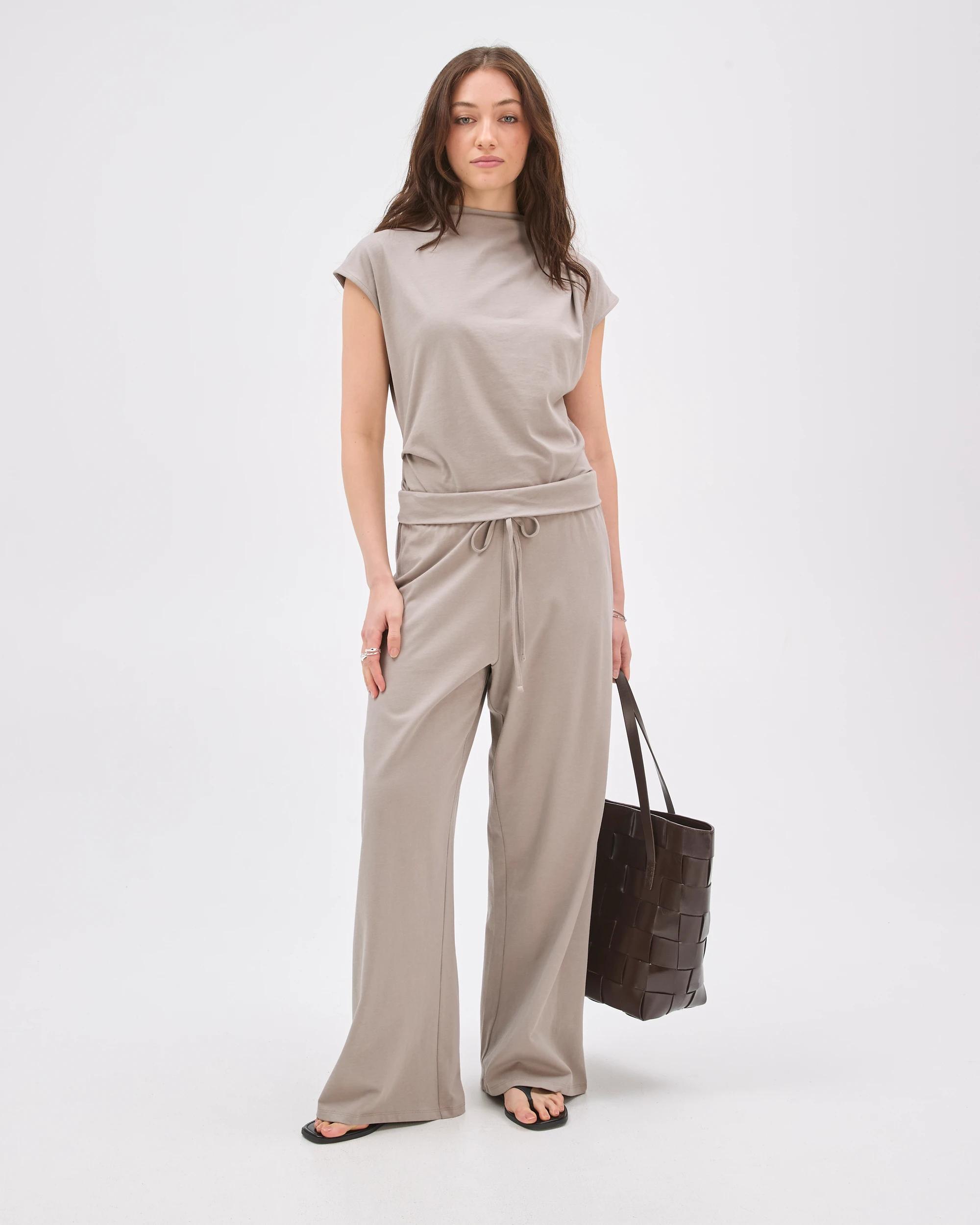 1 Lily Loves Australian Cotton Straight Leg Frill Pants PORTOBELLO, 1 of 6