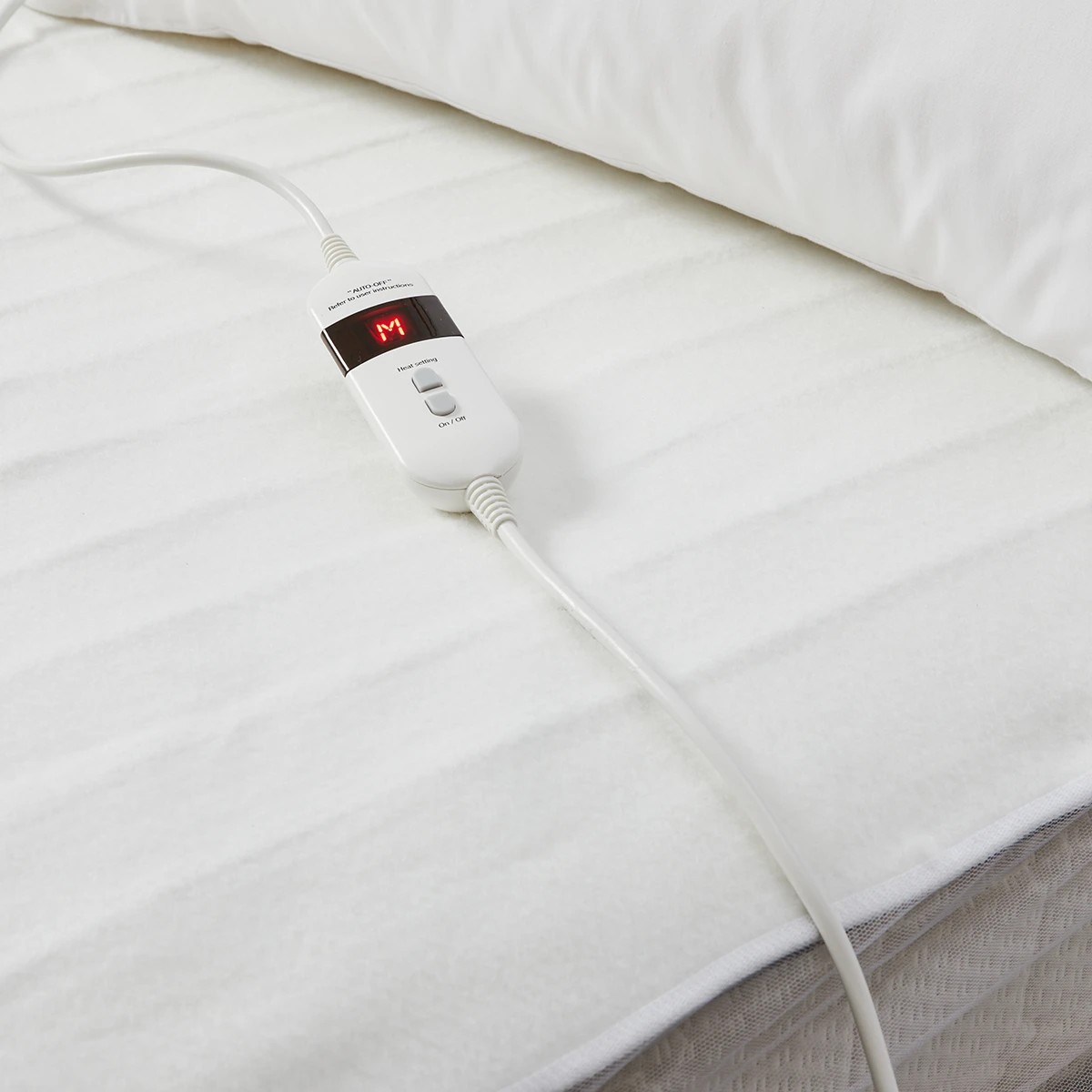 1 Fitted Electric Blanket - King Single Bed, White, 1 of 7