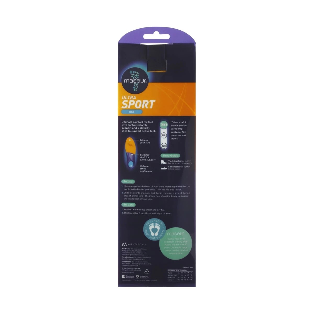 4 Footcare Ultra Sport Insoles - Yellow, 4 of 4
